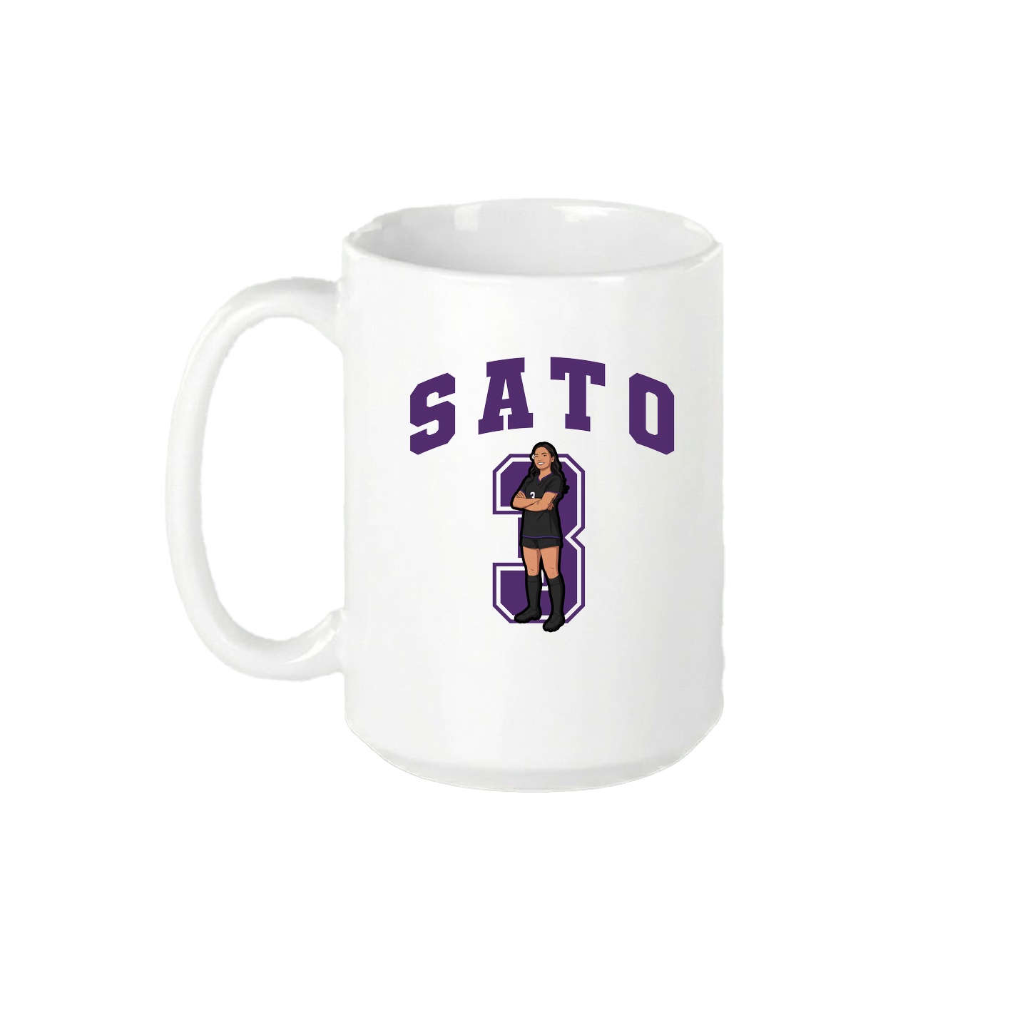 15oz Coffee Mug — Number in White