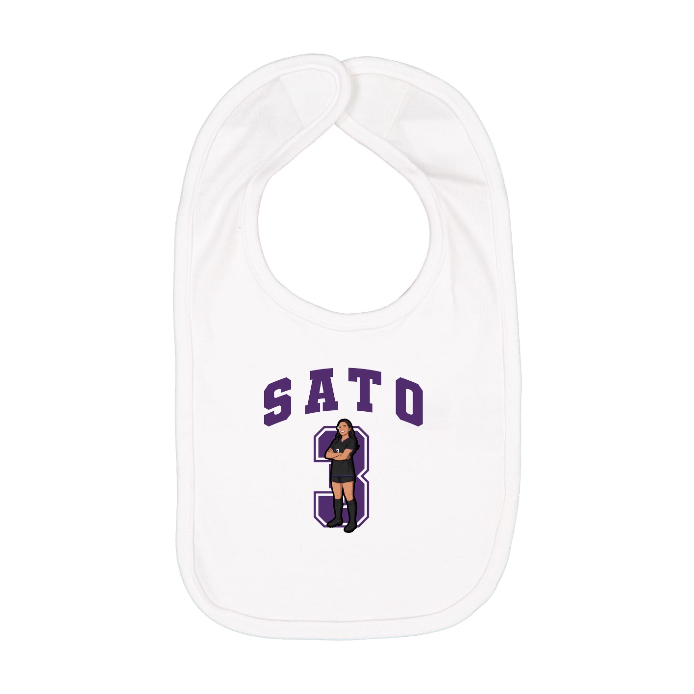 Infant Bib — Number in White