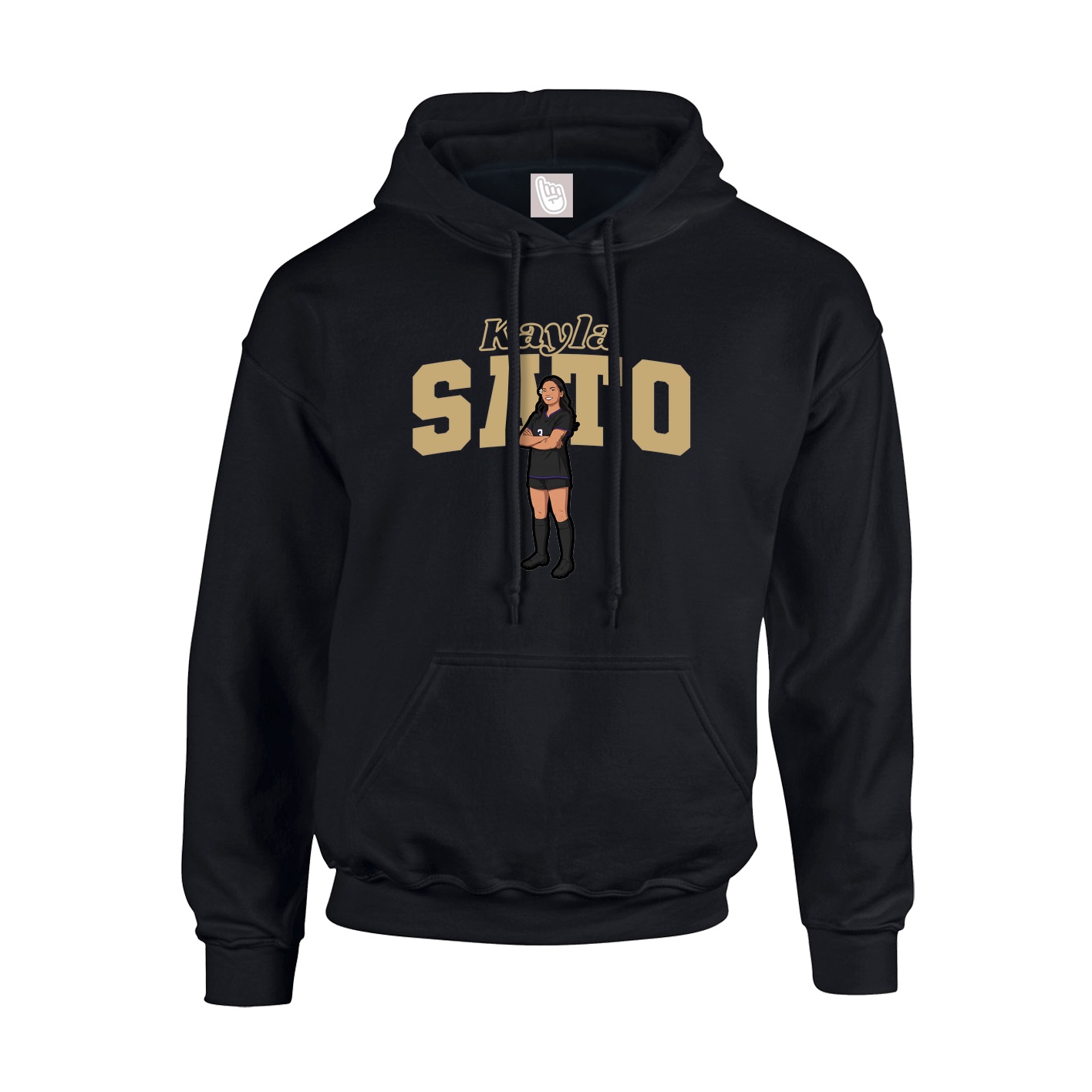 Youth Hoodie — Name Arch in Black