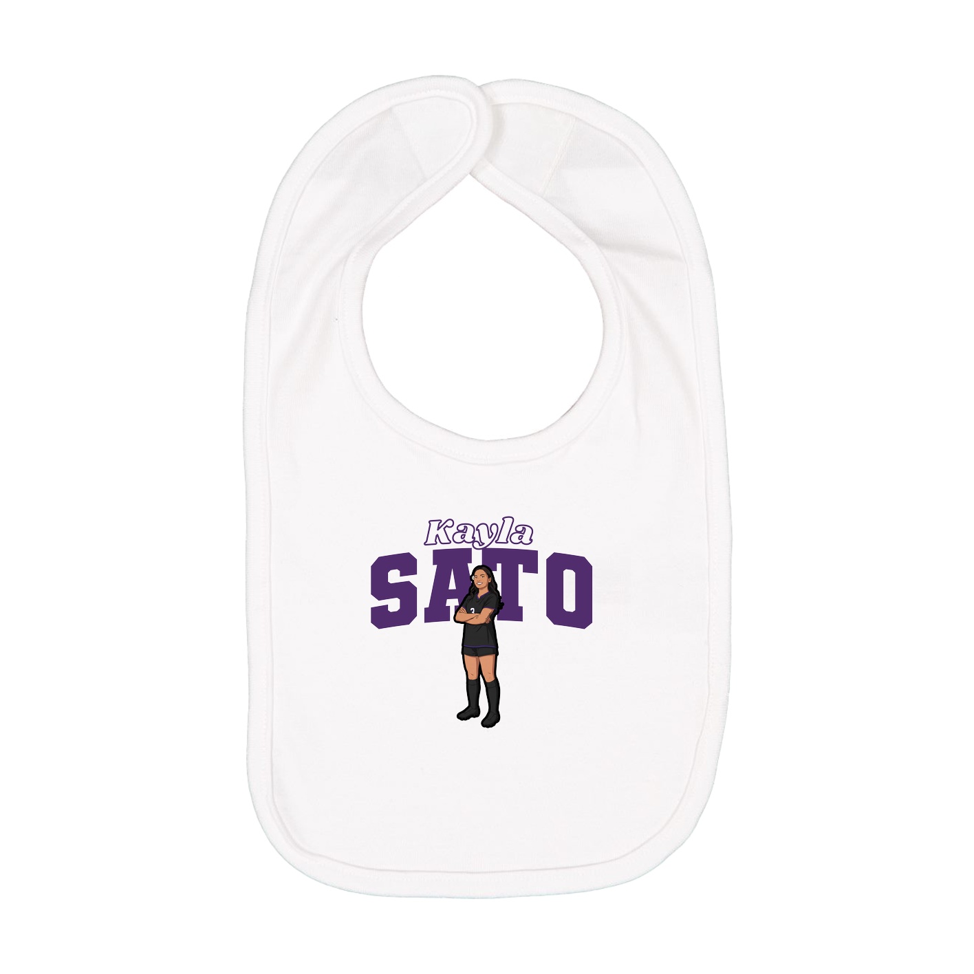Infant Bib — Name Arch in White