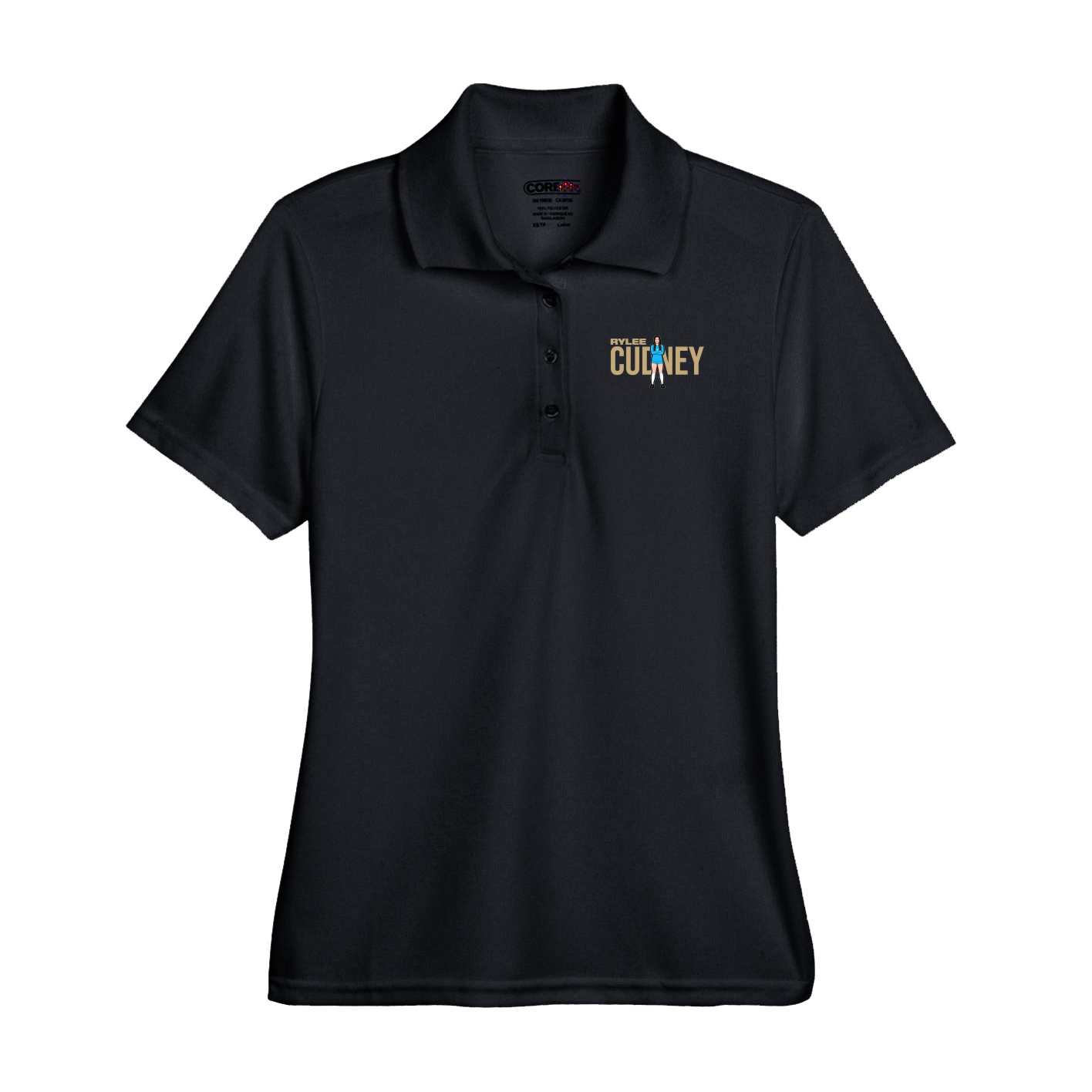 Performance Polo — Player Name in Black