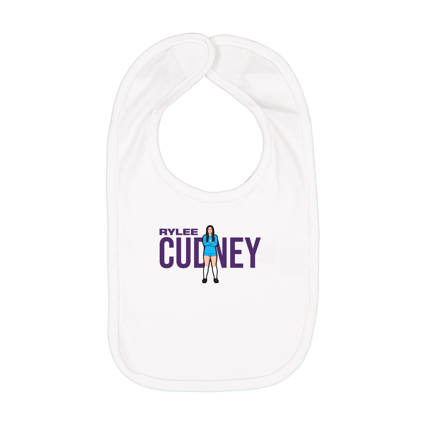 Infant Bib — Player Name in White
