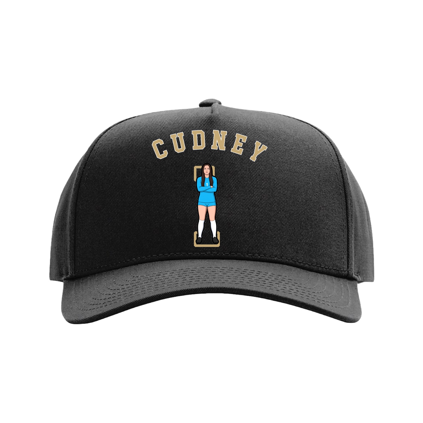 Full Fabric Five-Panel Champ Cap — Shirsey Arch in Black
