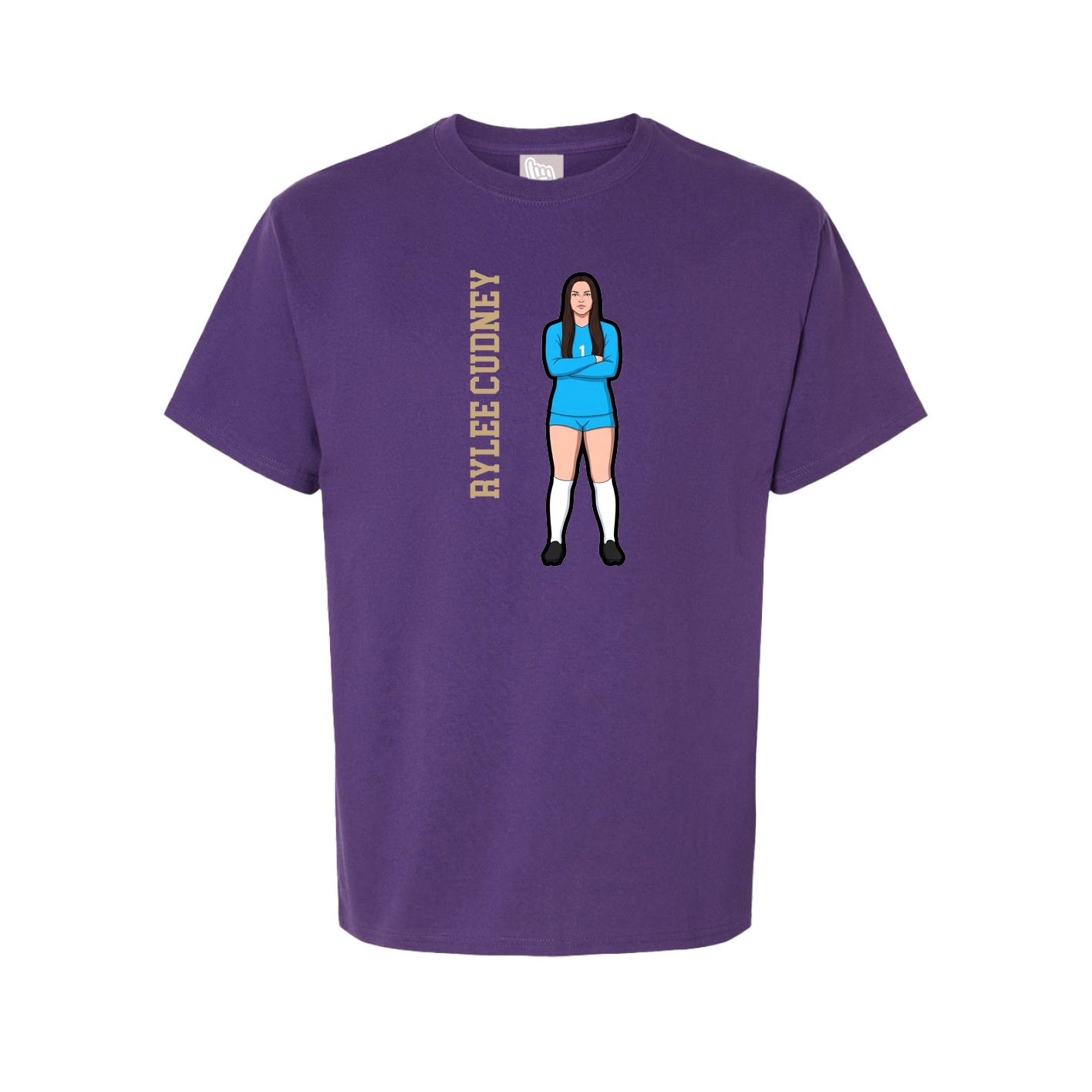 Youth Tee — Name Vertical in Purple