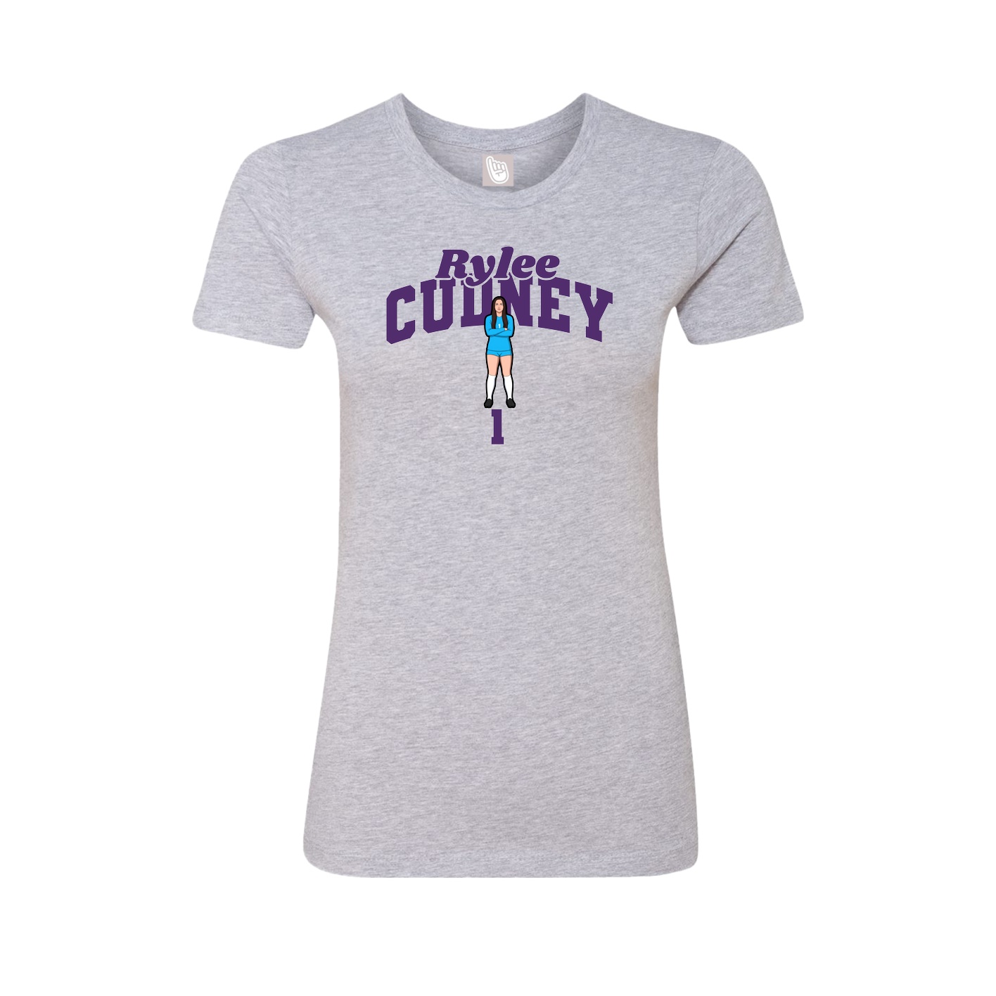 Fitted Women's Tee — Signature Arch in Grey