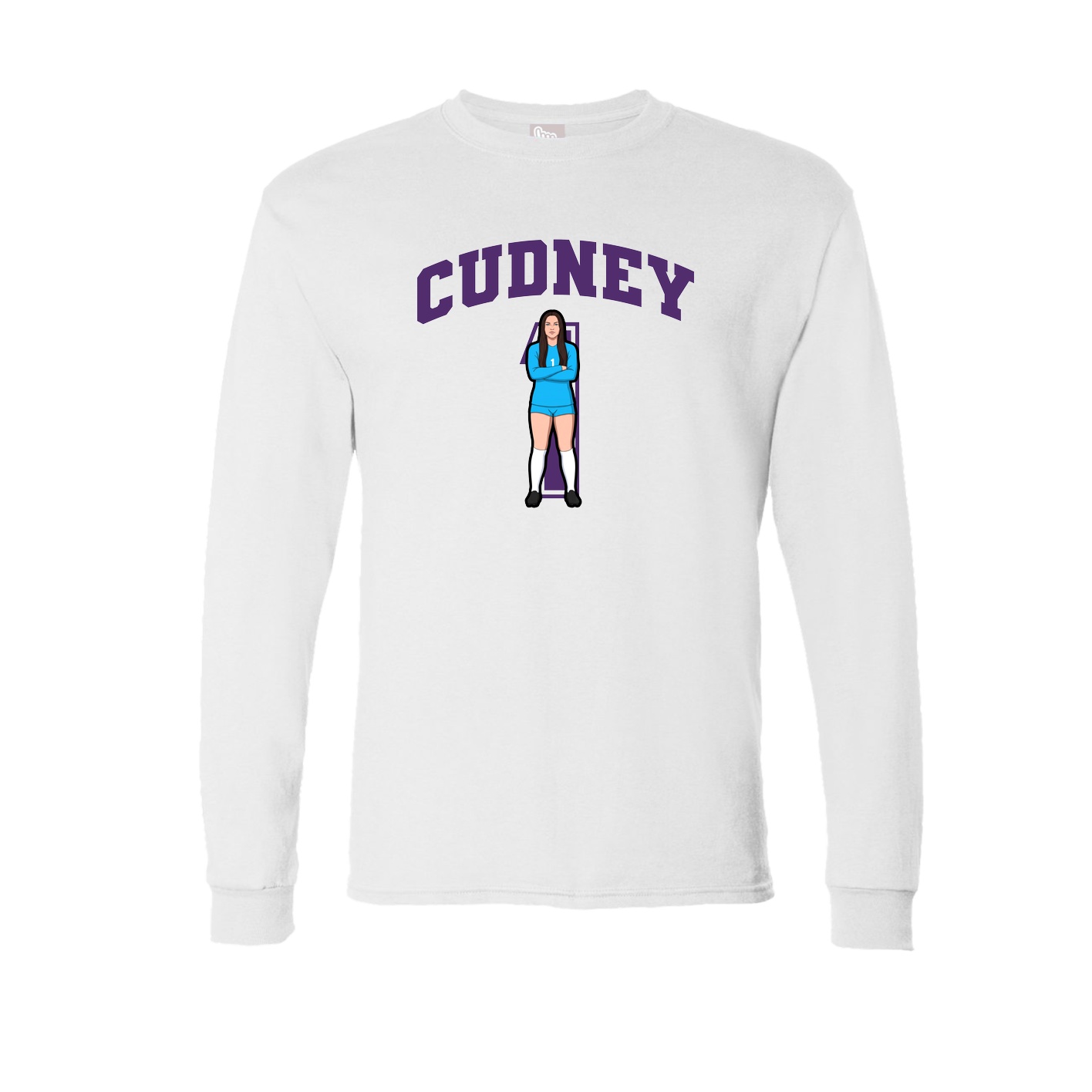 Long Sleeve Tee — Number in White