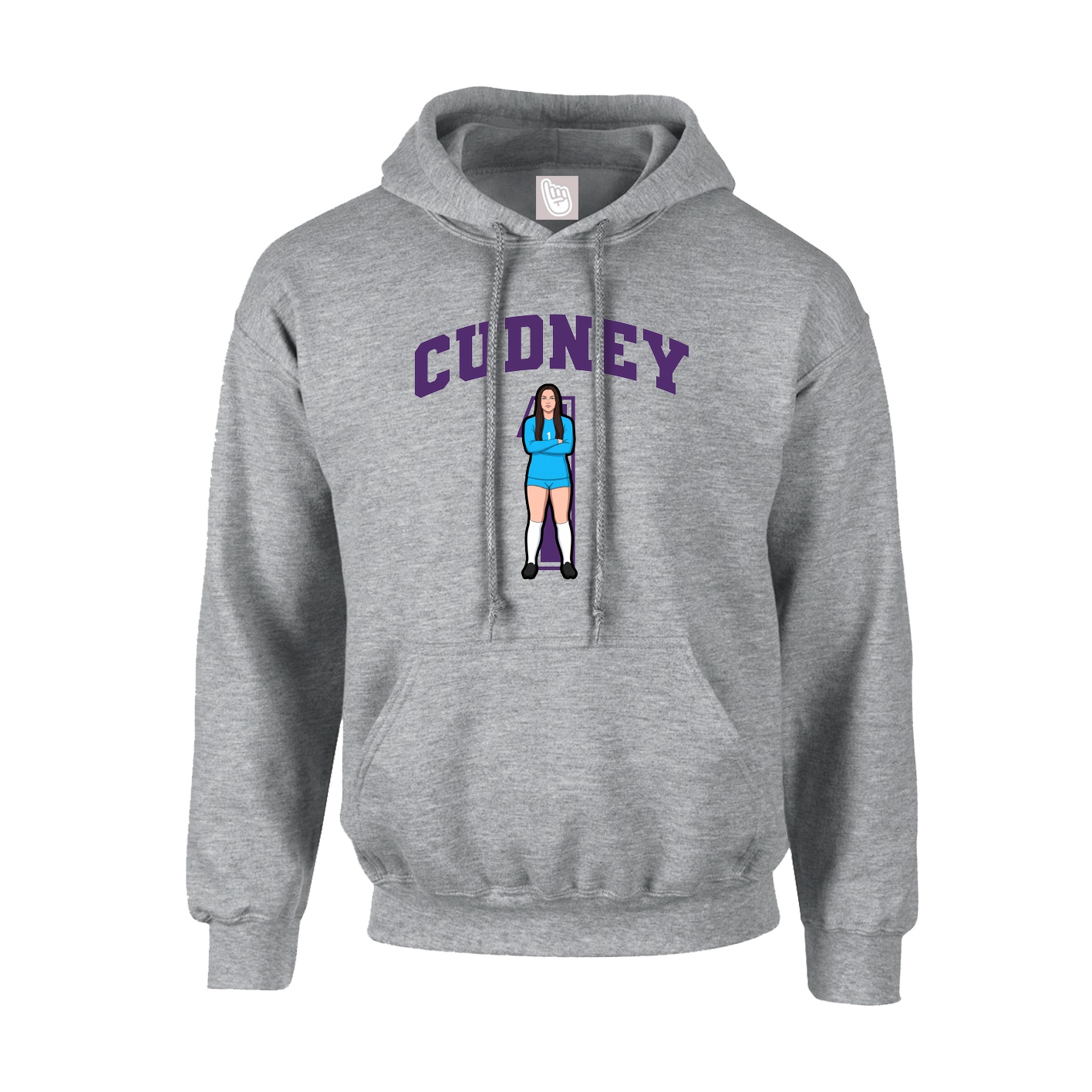 Youth Hoodie — Number in Grey