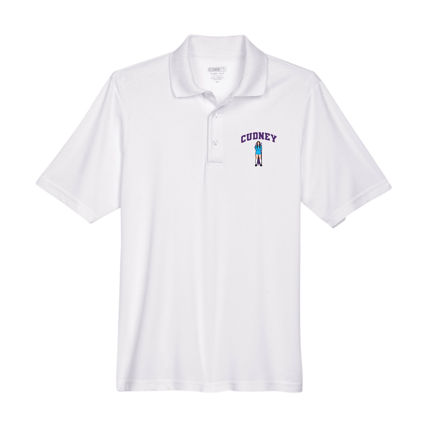 Performance Polo — Number in White