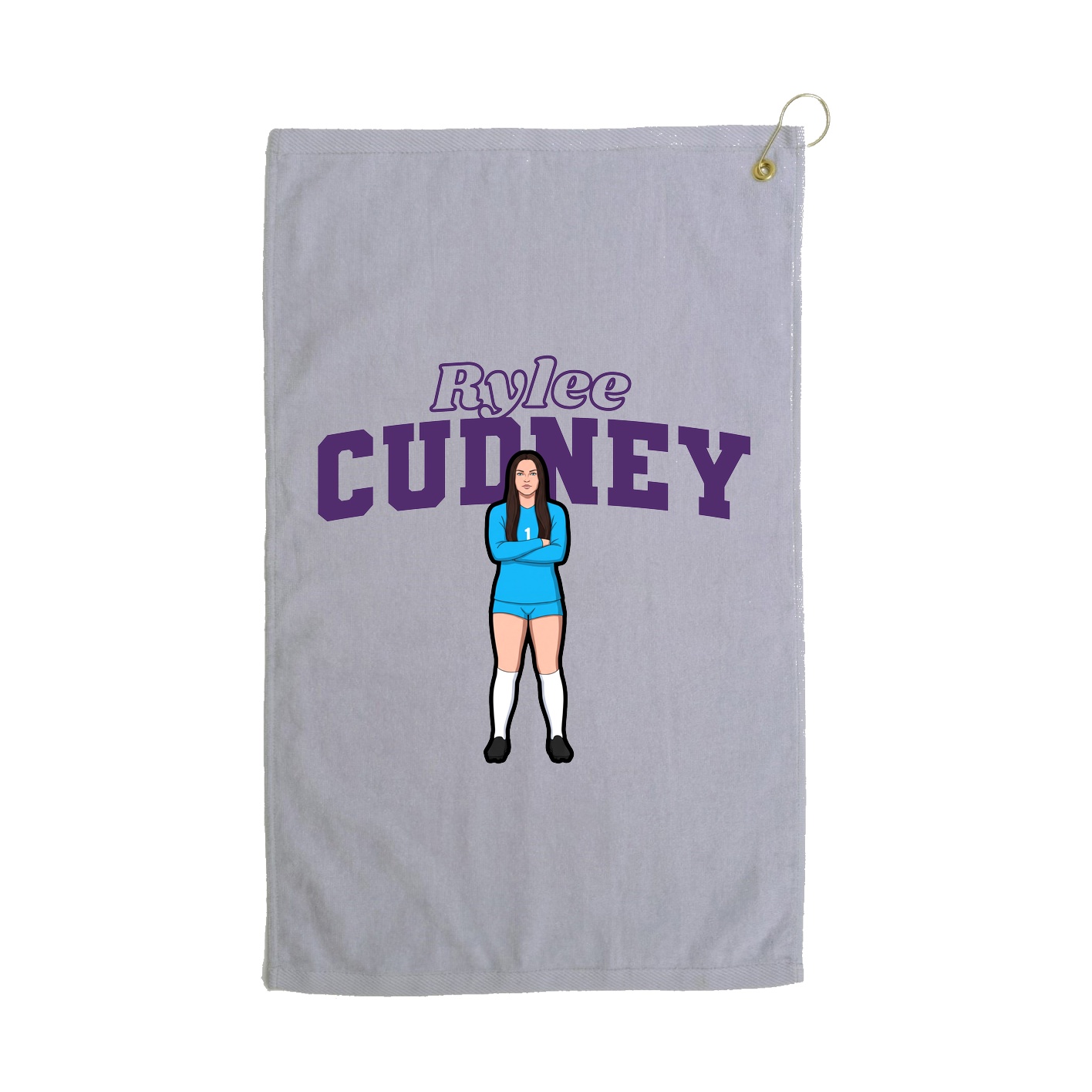 Golf Towel — Name Arch in Grey