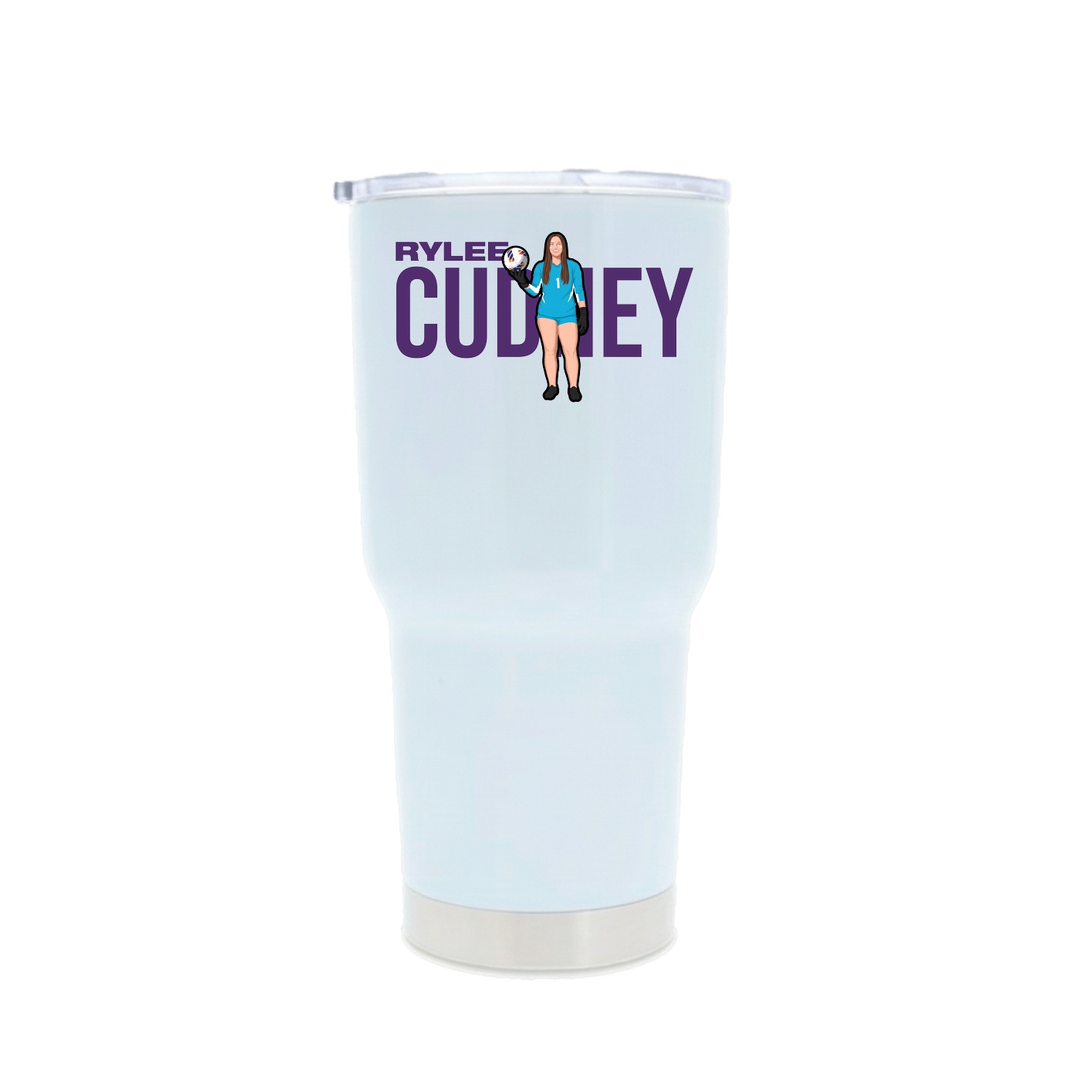 30oz Stainless Steel Tumbler — Player Name in White