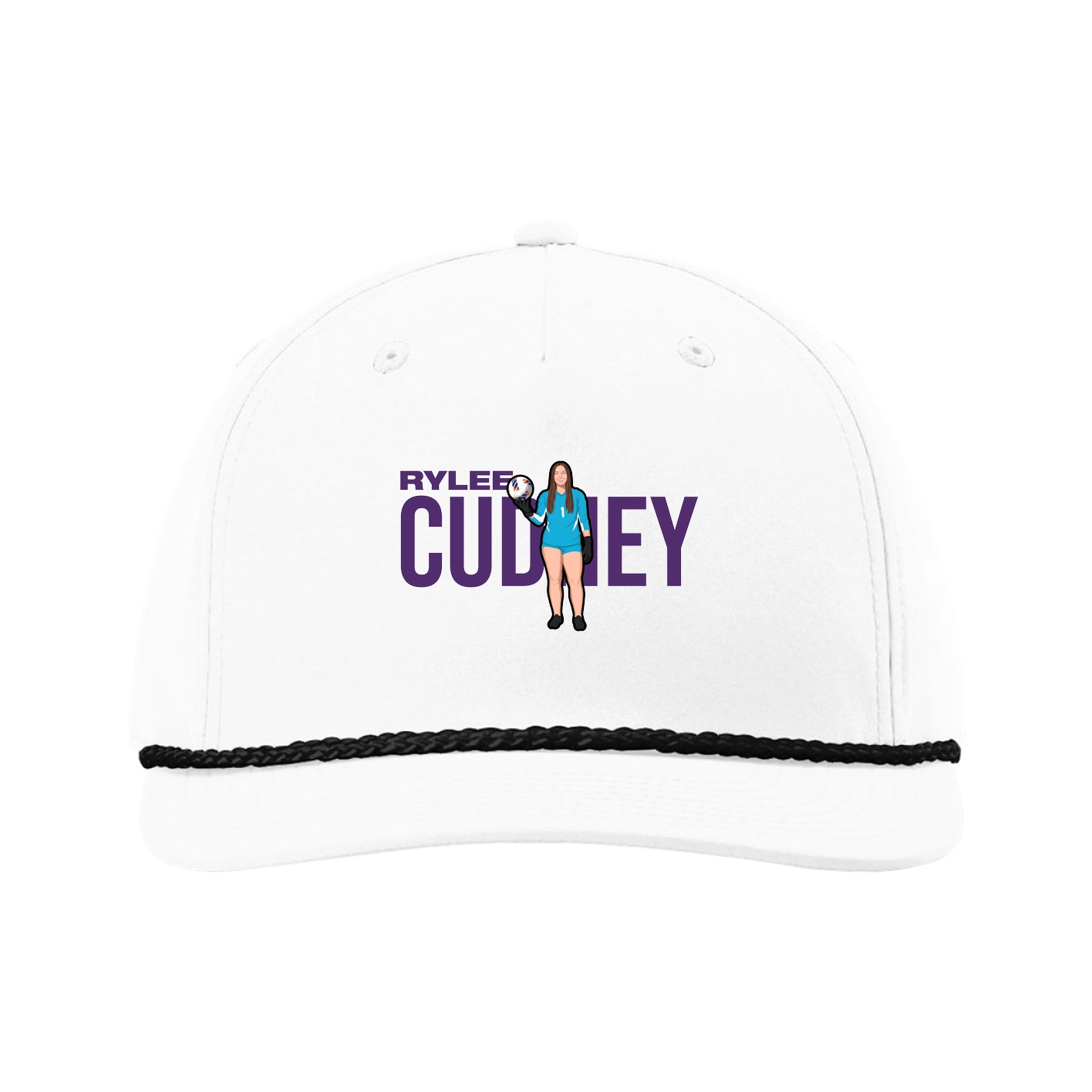 Five-Panel Classic Rope Cap — Player Name in White