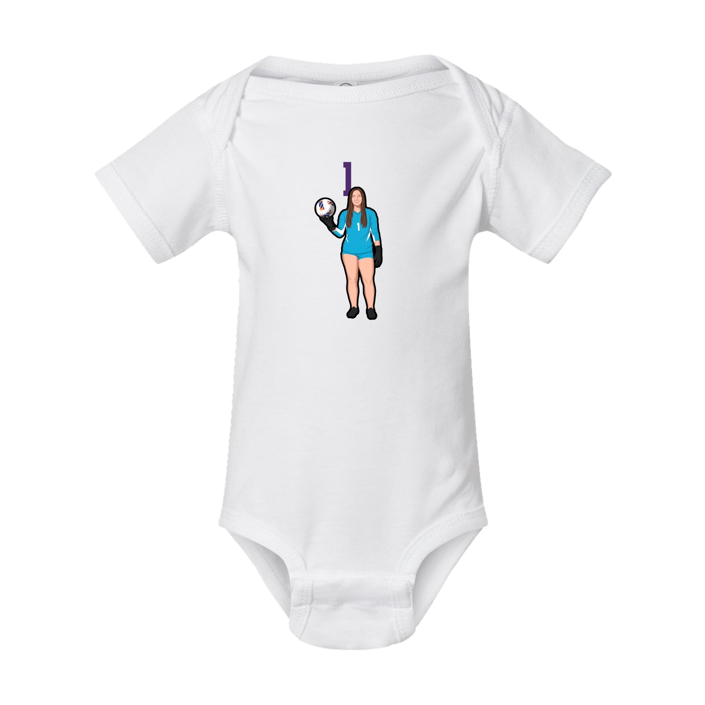 Baby Onesie — Number Top in White