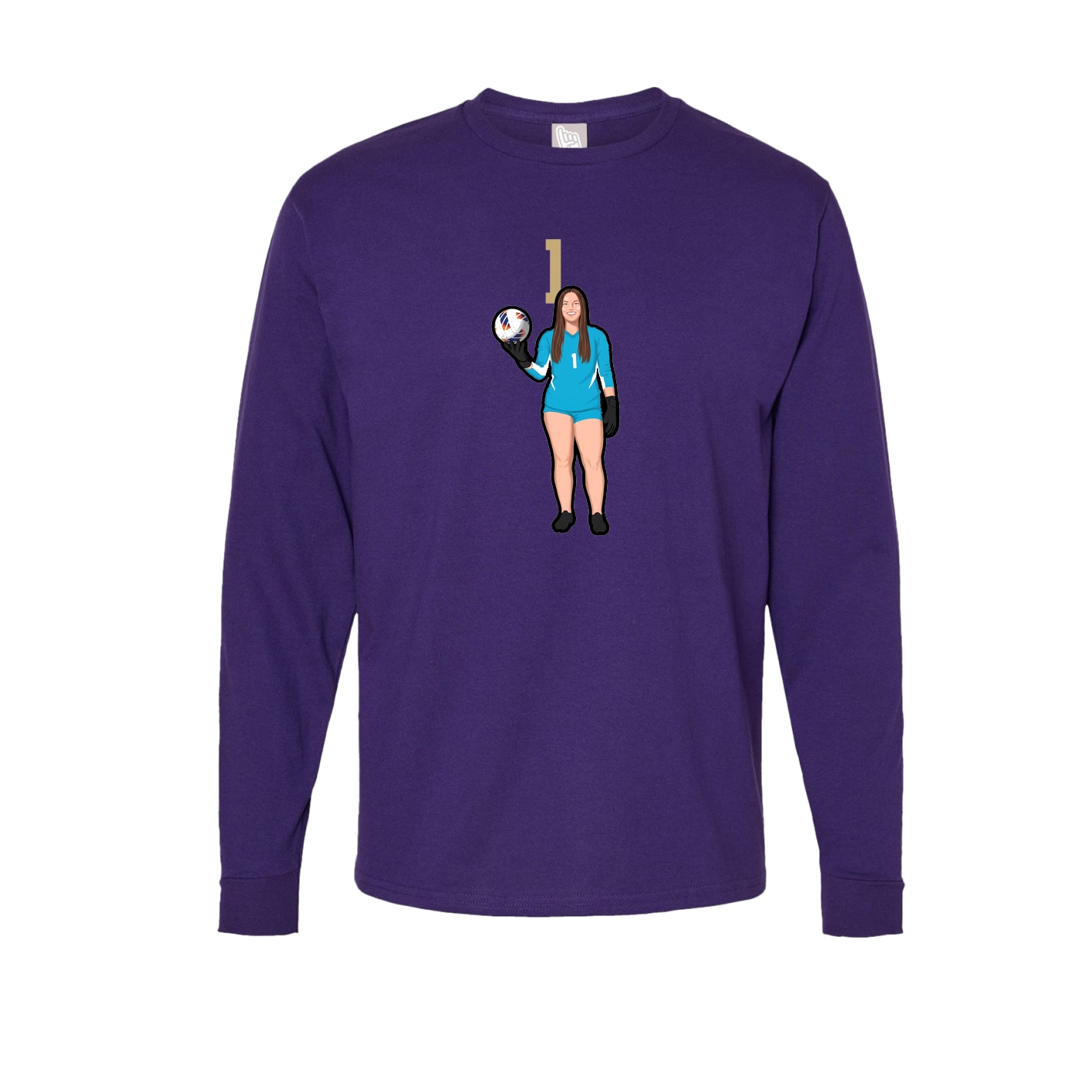 Long Sleeve Tee — Number Top in Purple