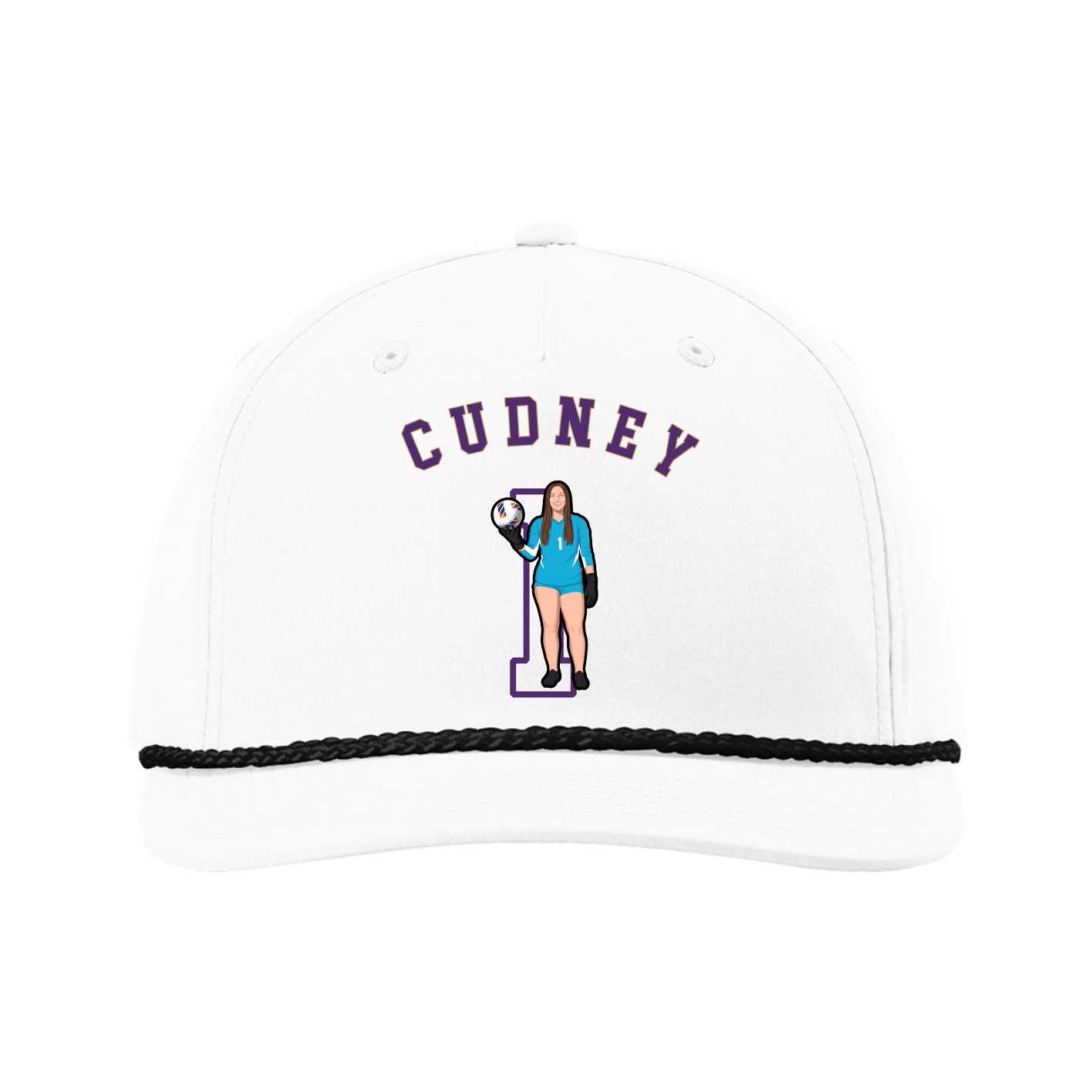 Five-Panel Classic Rope Cap — Shirsey Arch in White