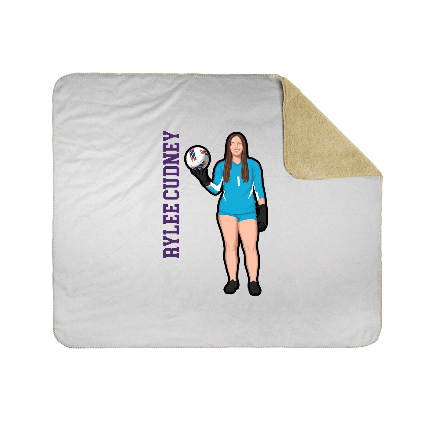 Throw Blanket — Name Vertical in White
