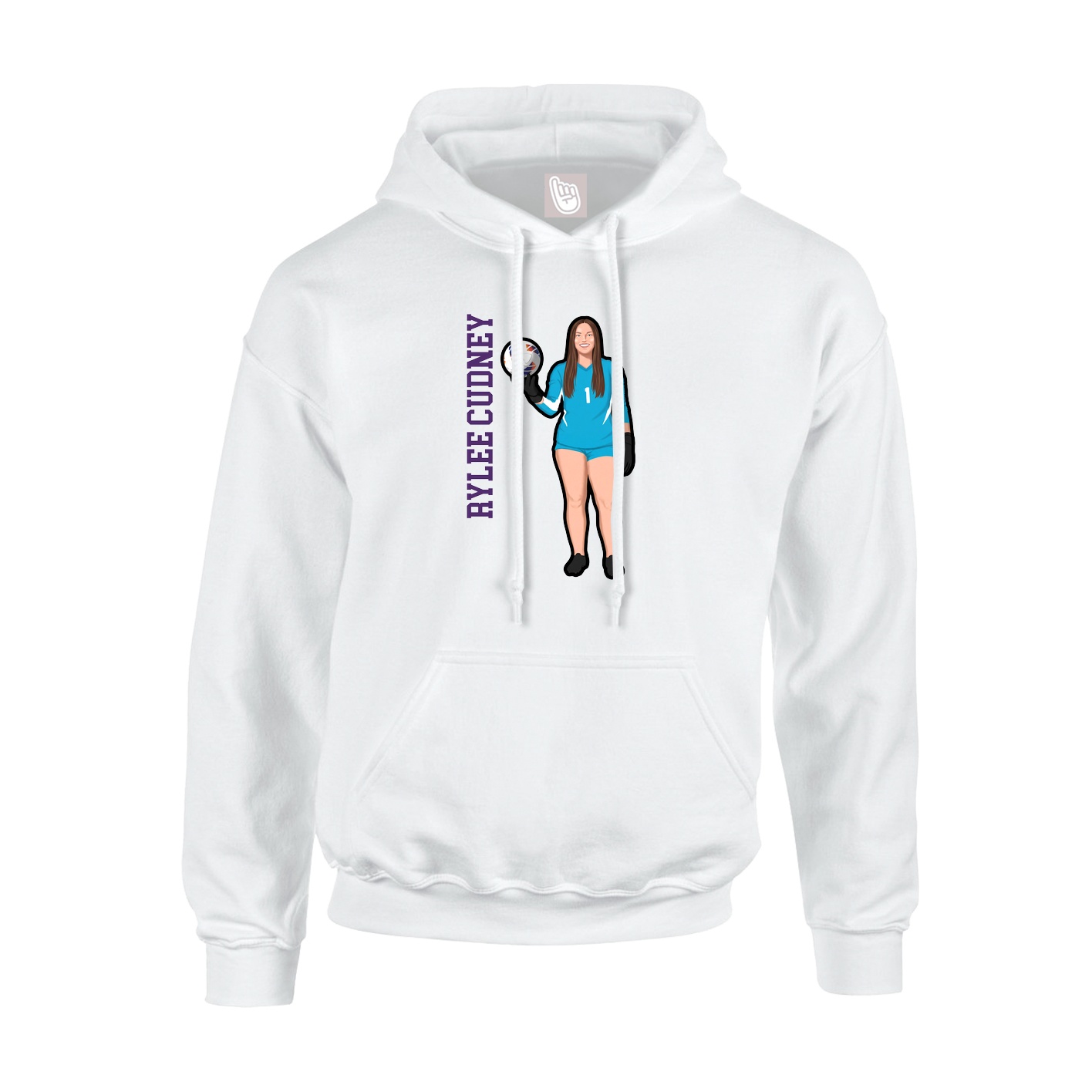 Hoodie — Name Vertical in White