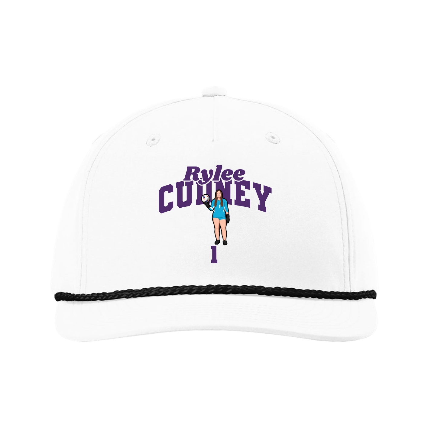 Five-Panel Classic Rope Cap — Signature Arch in White