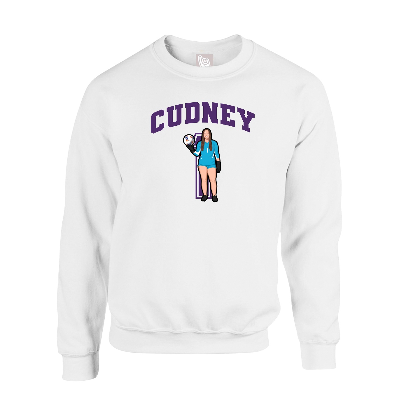 Fleece Crew — Number in White
