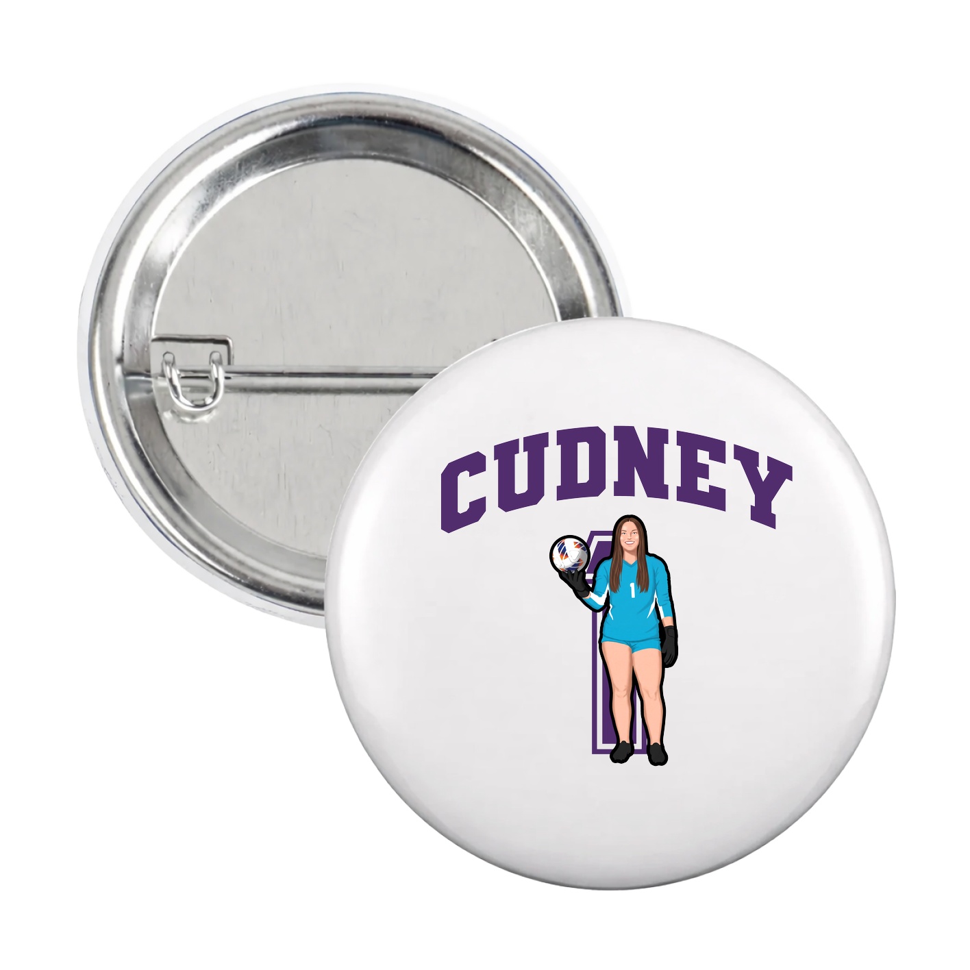 Game Day Button — Number in White