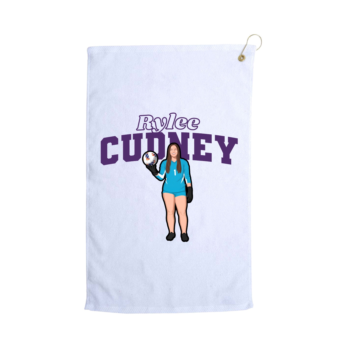 Golf Towel — Name Arch in White