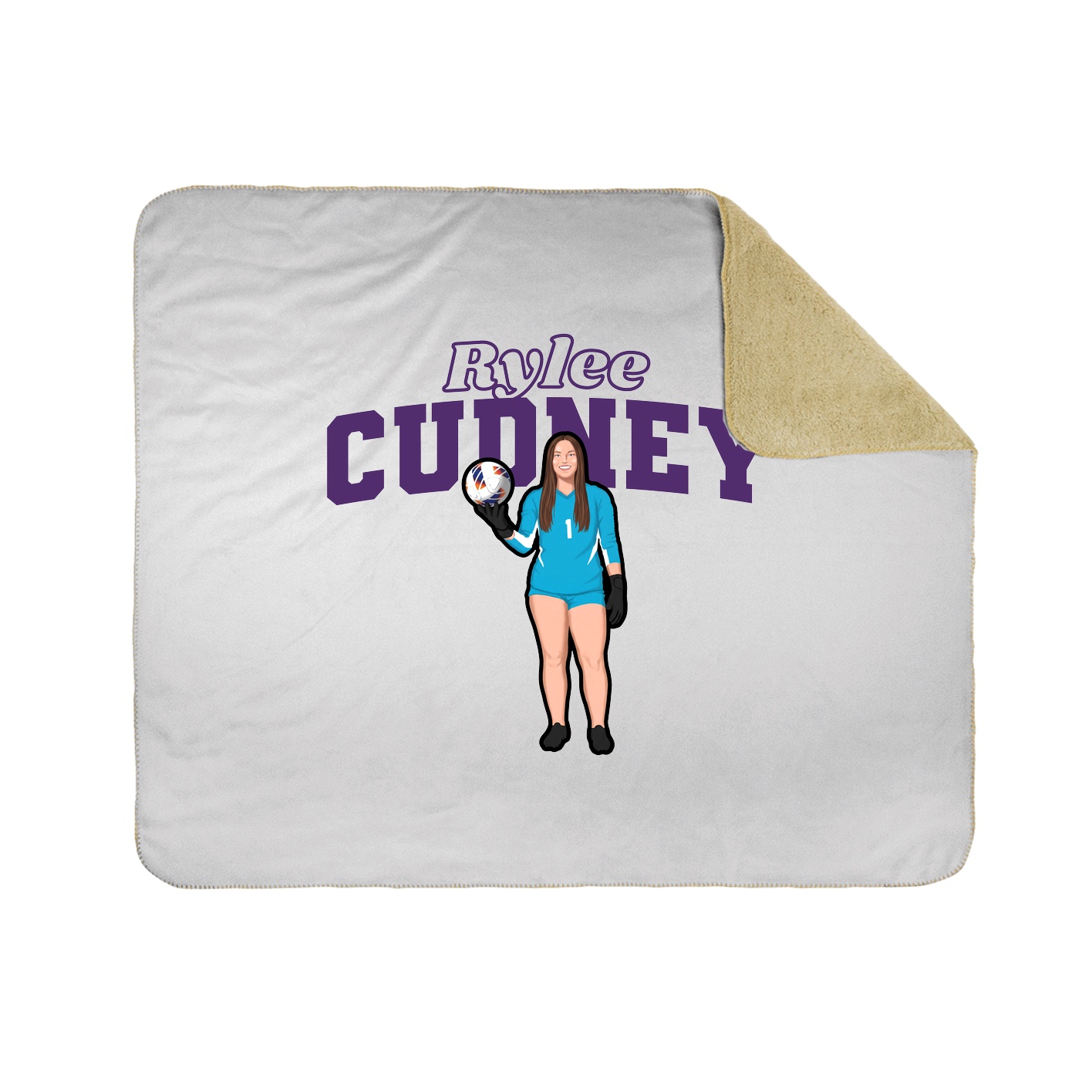 Throw Blanket — Name Arch in White