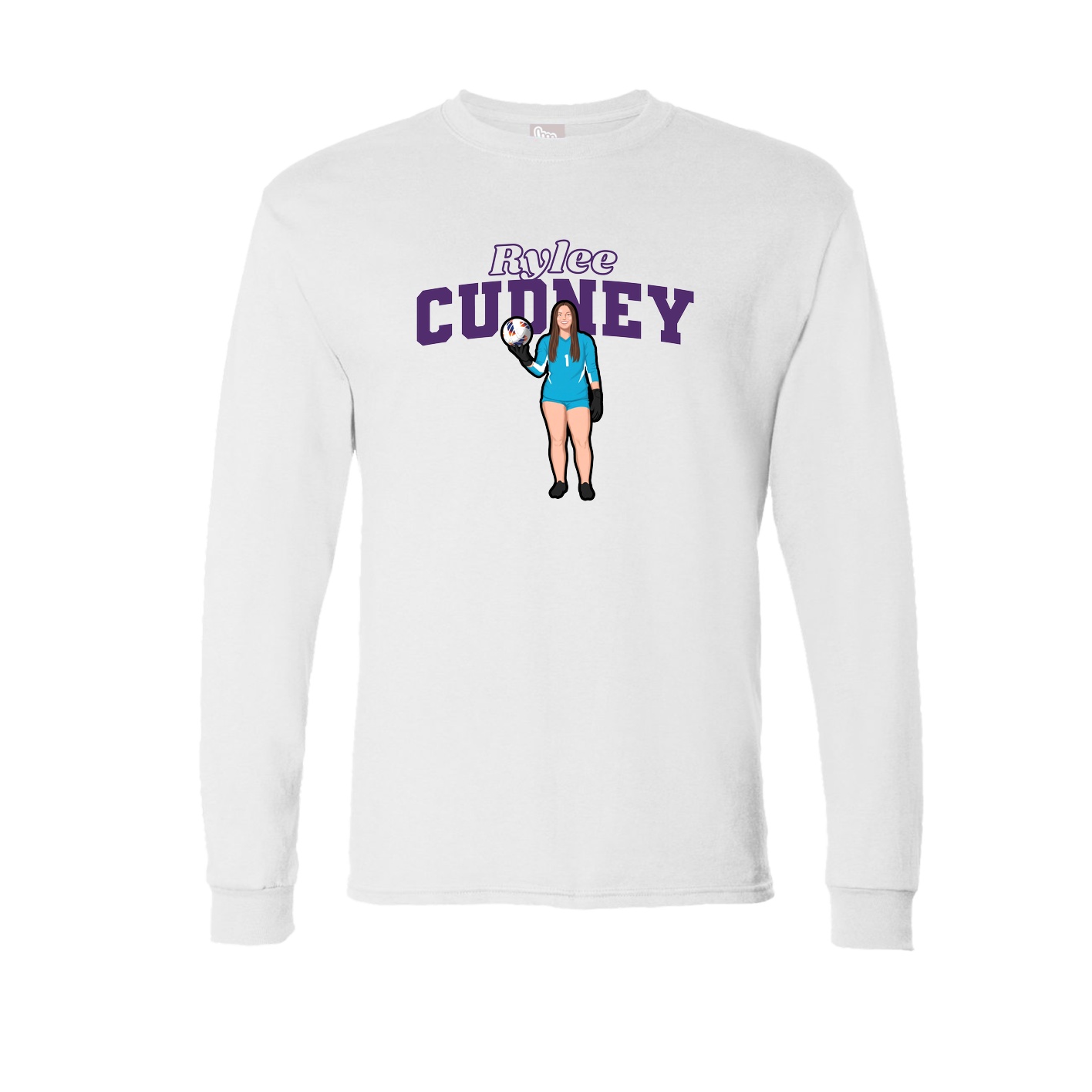 Long Sleeve Tee — Name Arch in White
