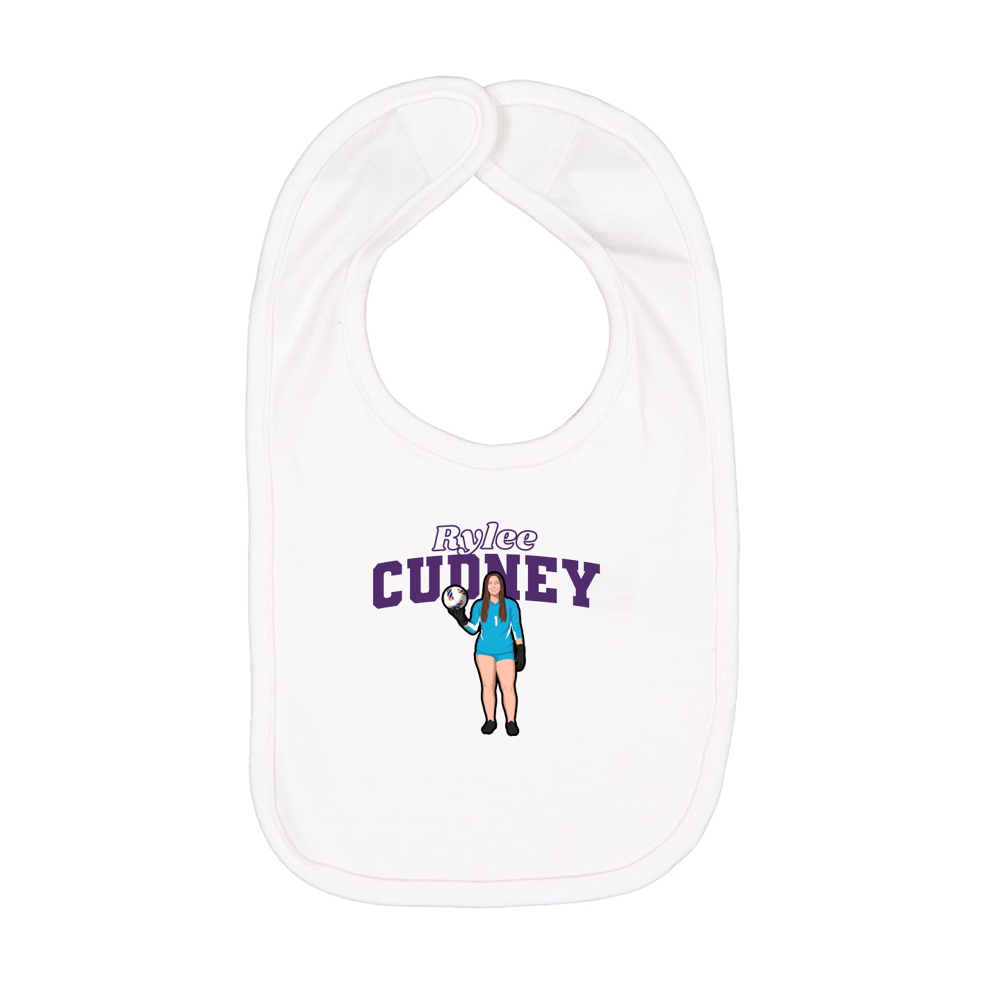 Infant Bib — Name Arch in White