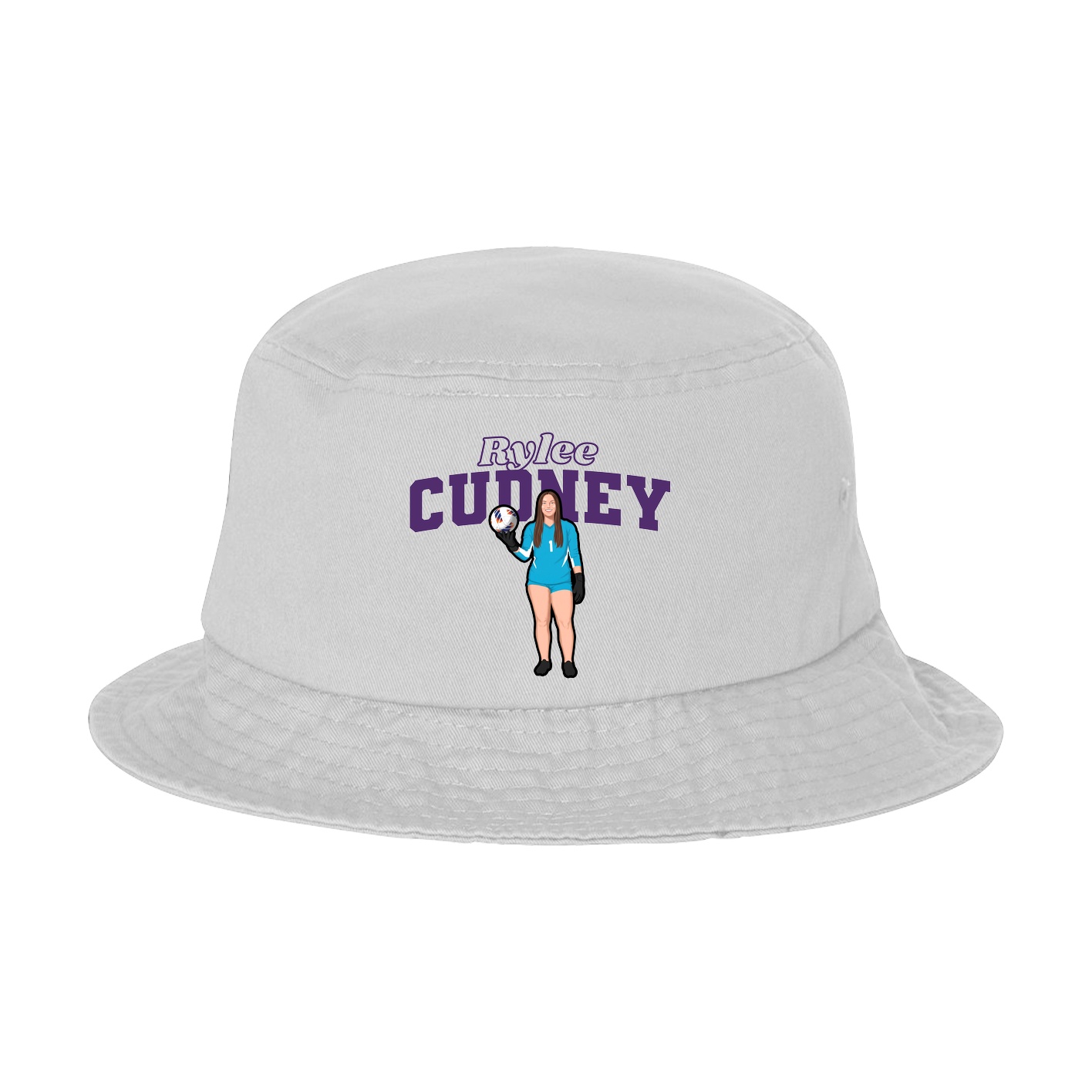 Bucket Cap — Name Arch in White