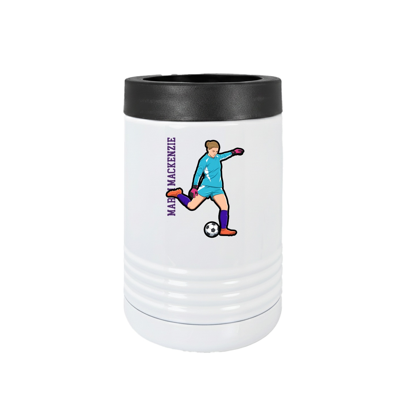 Beverage Holder — Name Vertical in White