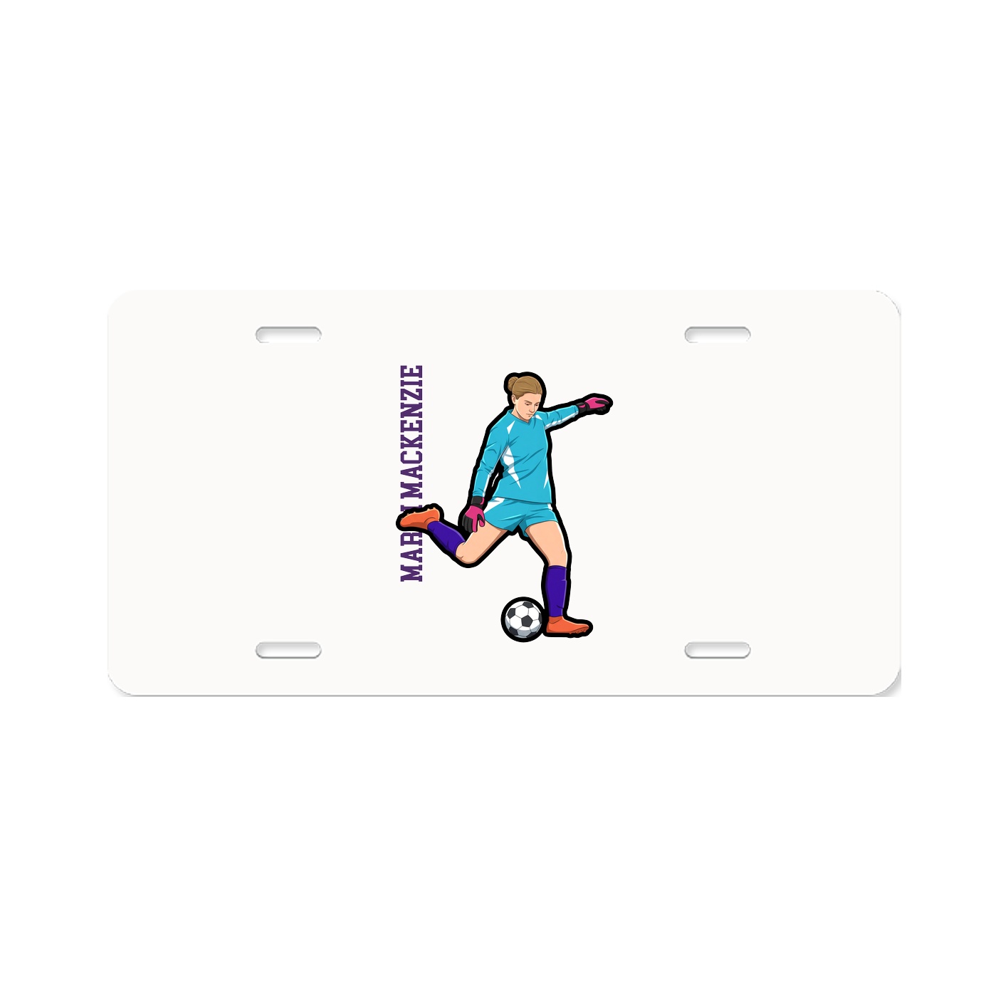 License Plate — Name Vertical in Classic