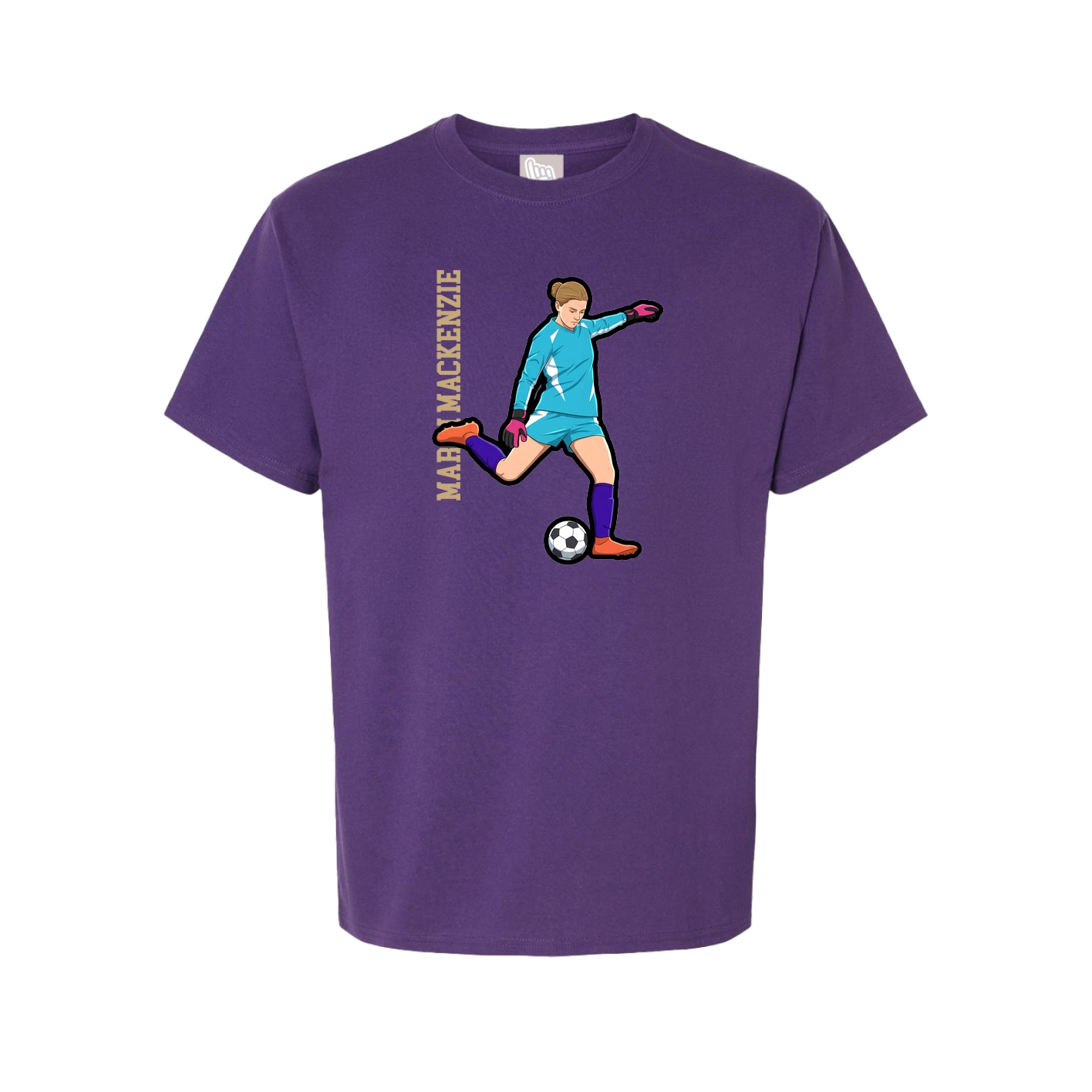 Youth Tee — Name Vertical in Purple