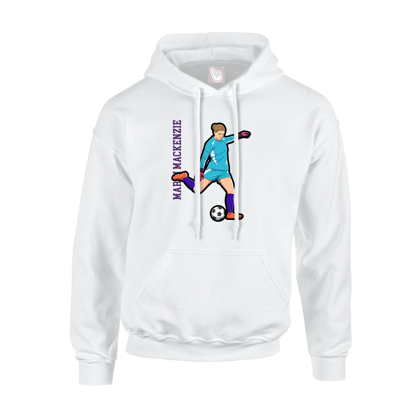 Youth Hoodie — Name Vertical in White