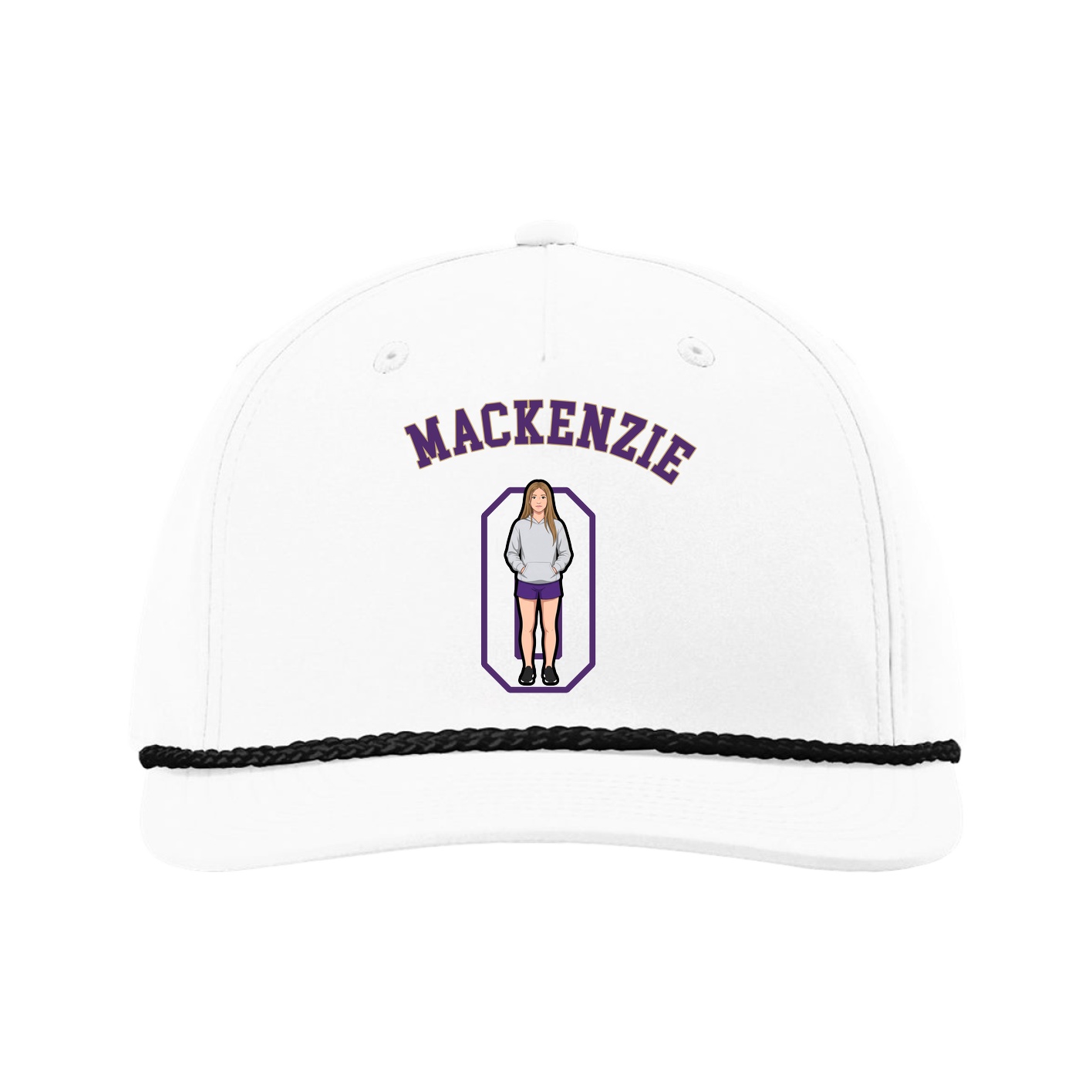 Five-Panel Classic Rope Cap — Shirsey Arch in White