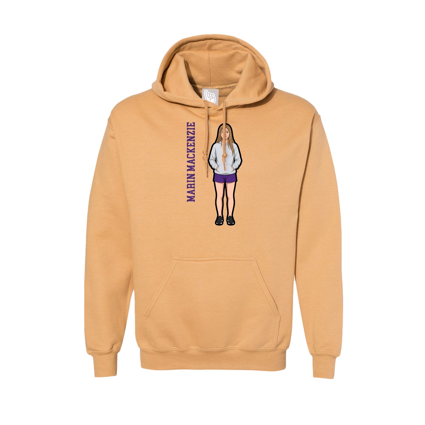 Hoodie — Name Vertical in Vegas Gold