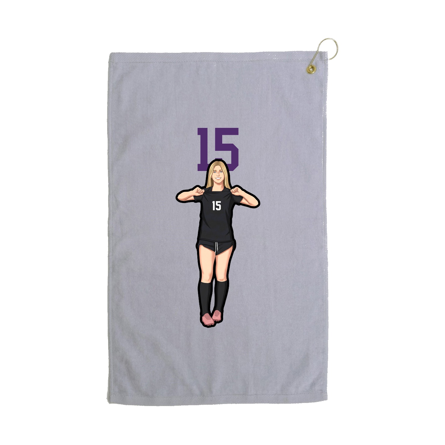 Golf Towel — Number Top in Grey