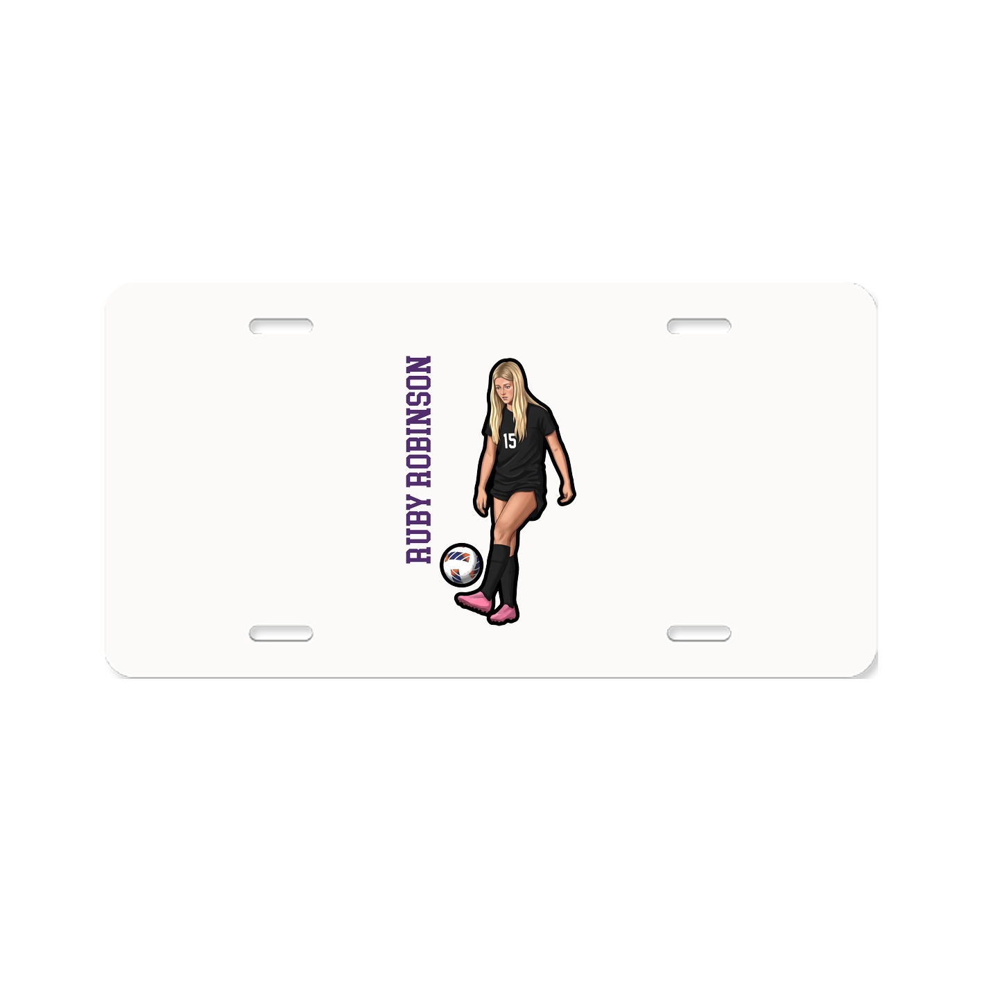 License Plate — Name Vertical in Classic