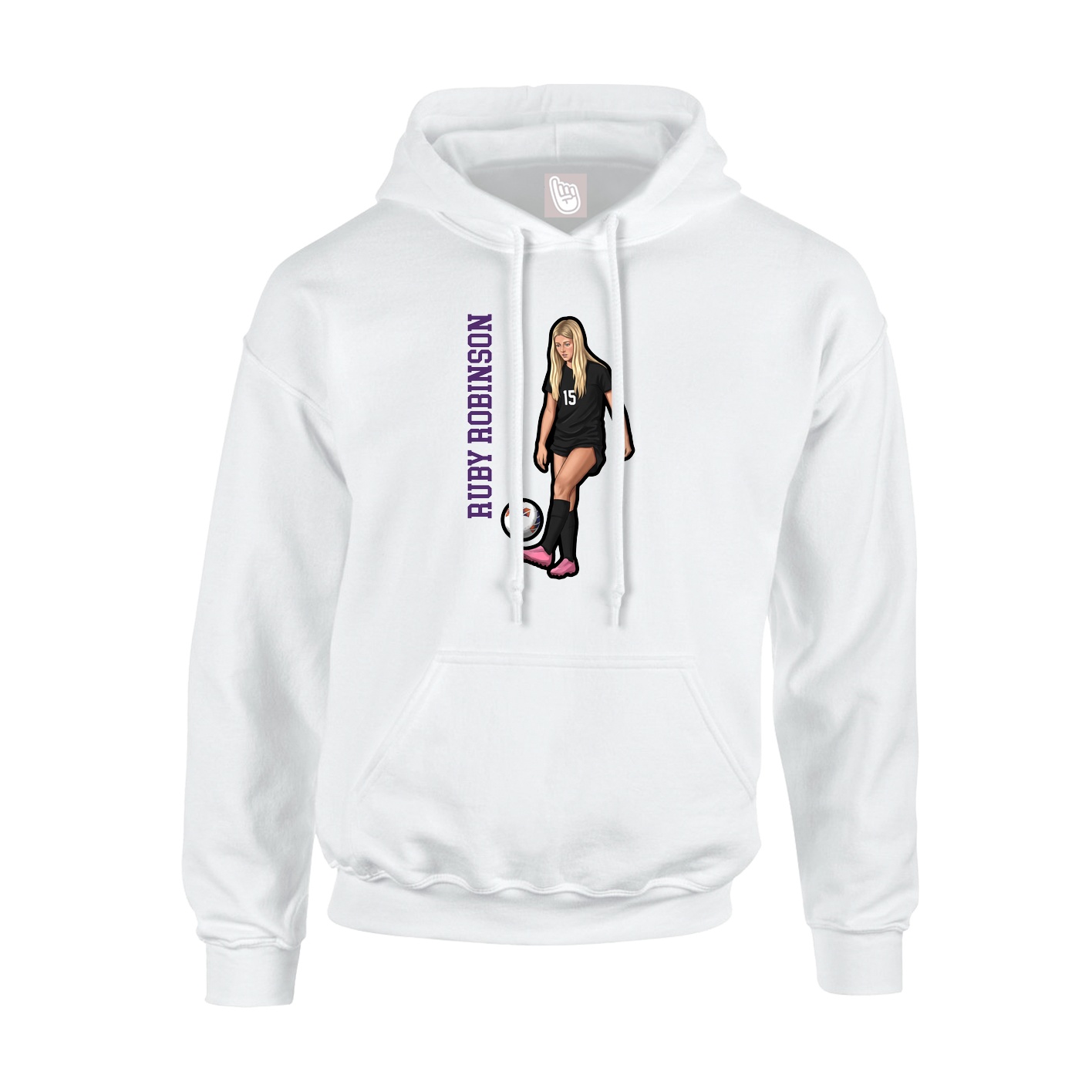 Hoodie — Name Vertical in White