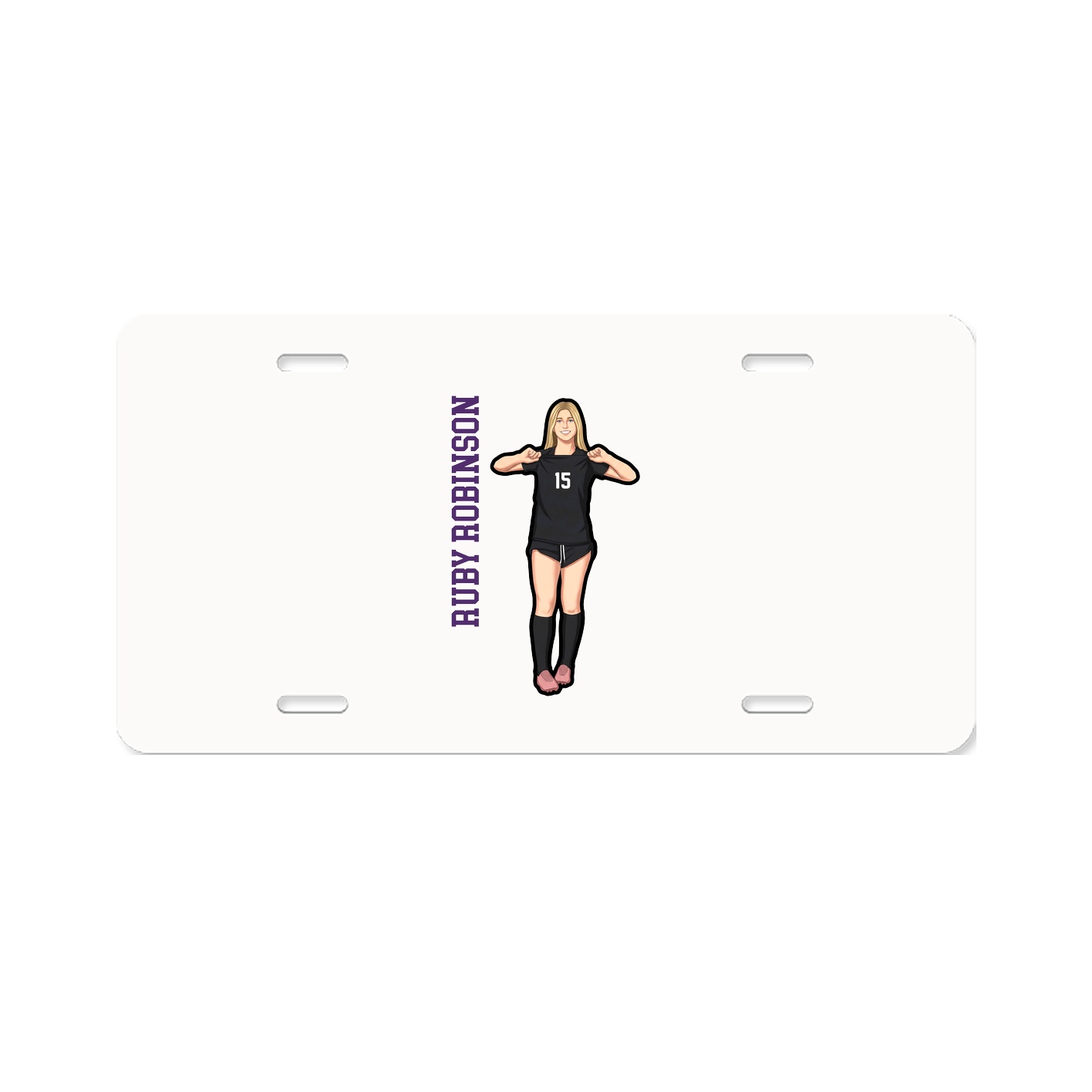 License Plate — Name Vertical in Classic