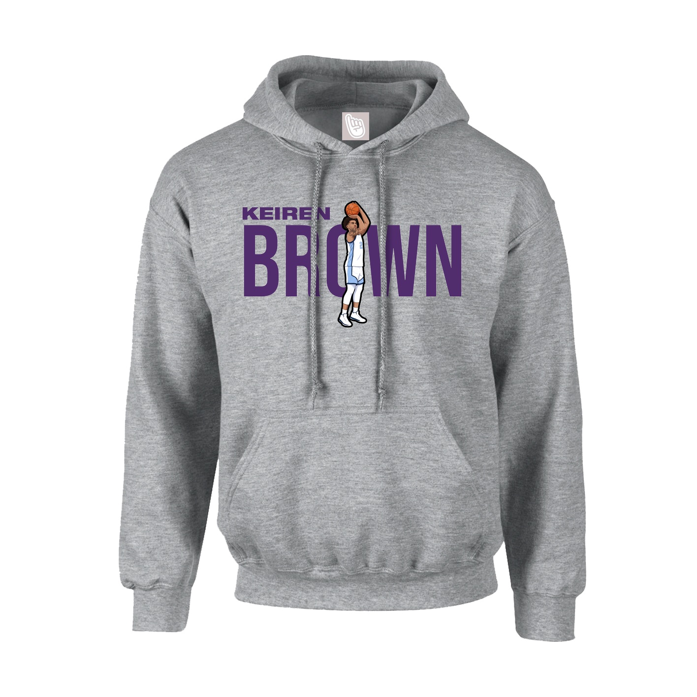 Youth Hoodie — Player Name in Grey