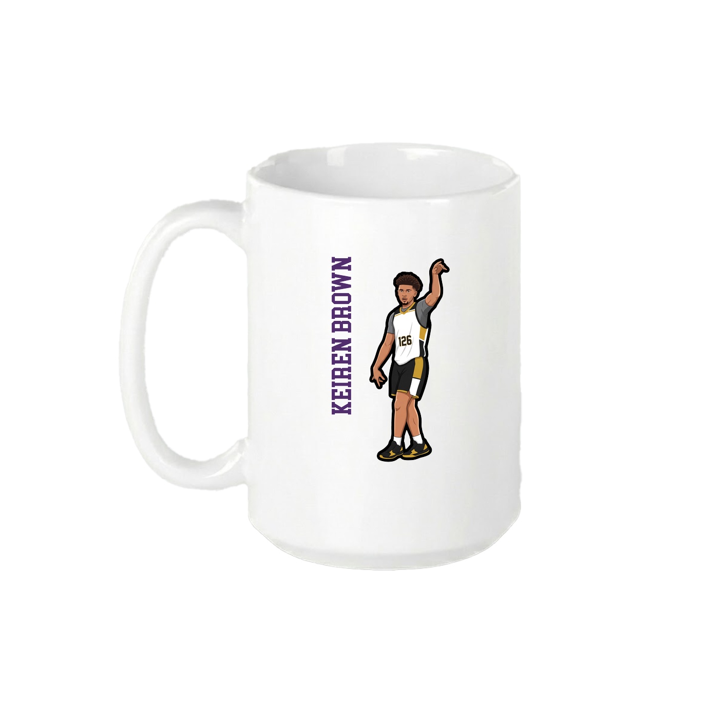 15oz Coffee Mug — Name Vertical in White