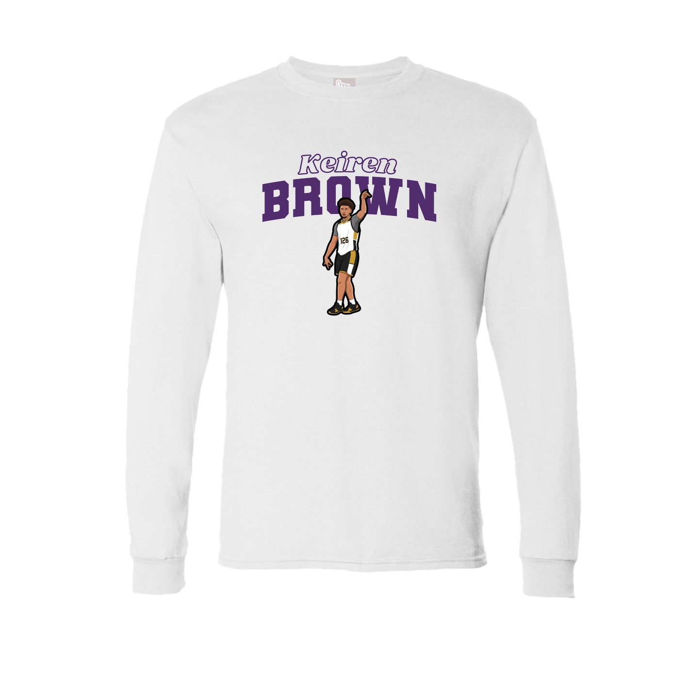 Long Sleeve Tee — Name Arch in White