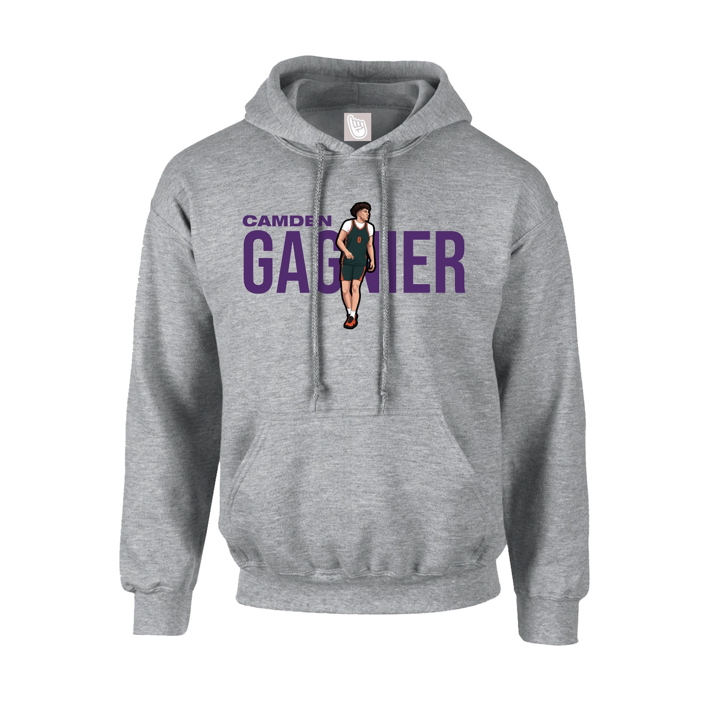 Hoodie — Player Name in Grey