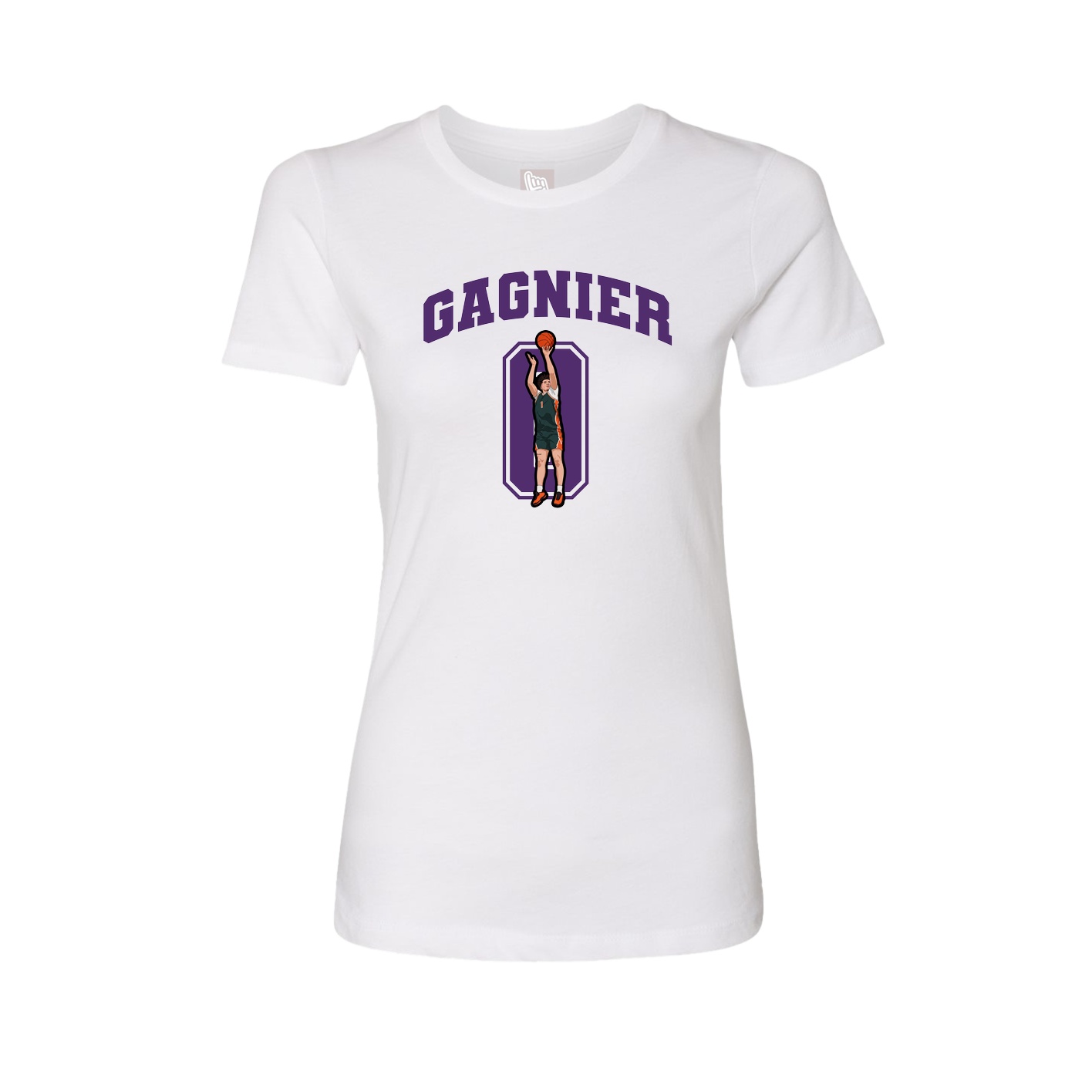 Fitted Women's Tee — Number in White
