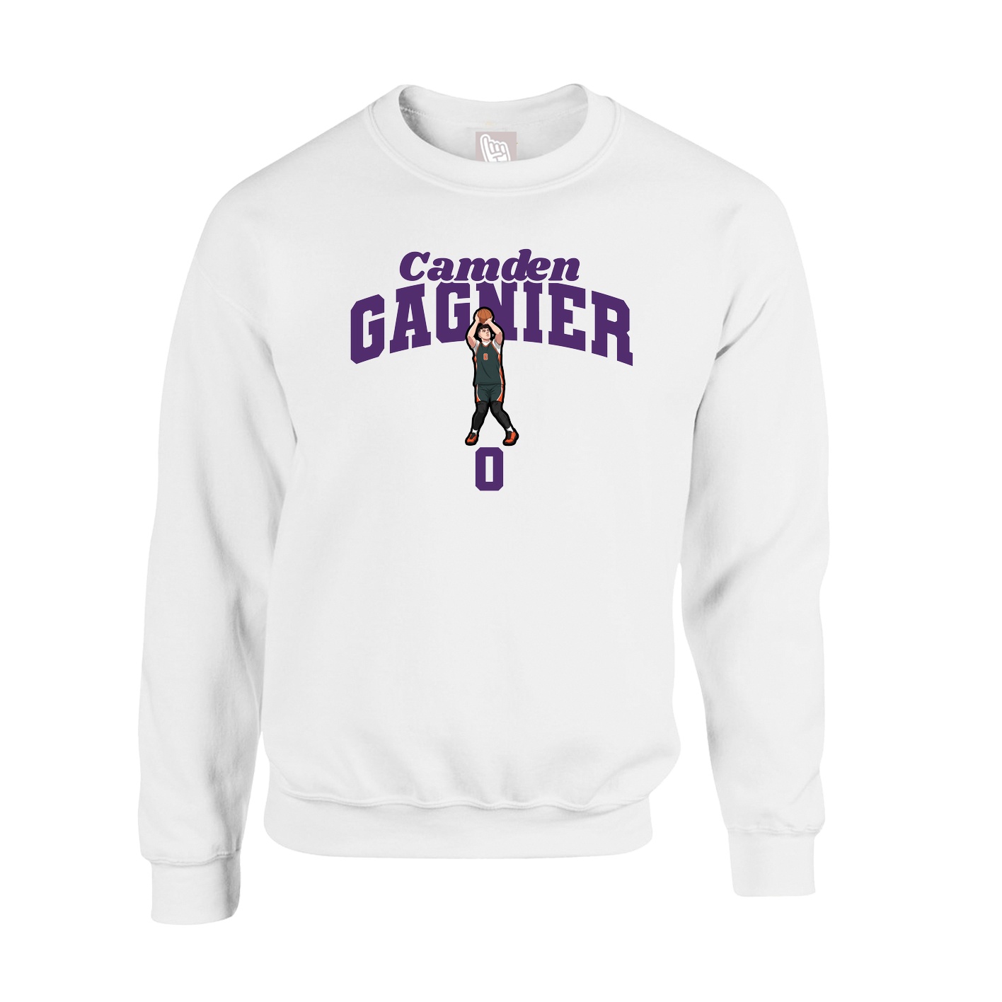 Fleece Crew — Signature Arch in White
