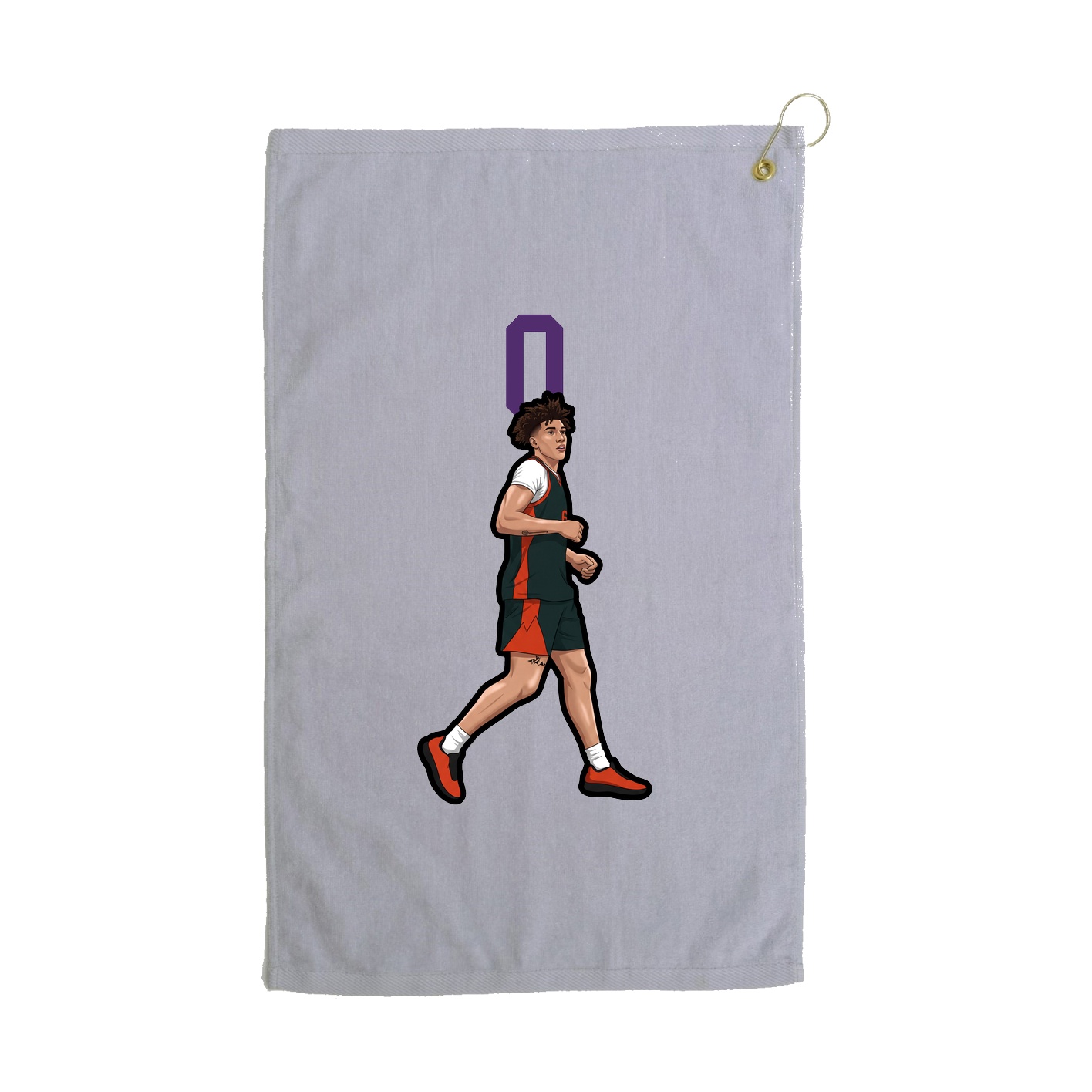 Golf Towel — Number Top in Grey