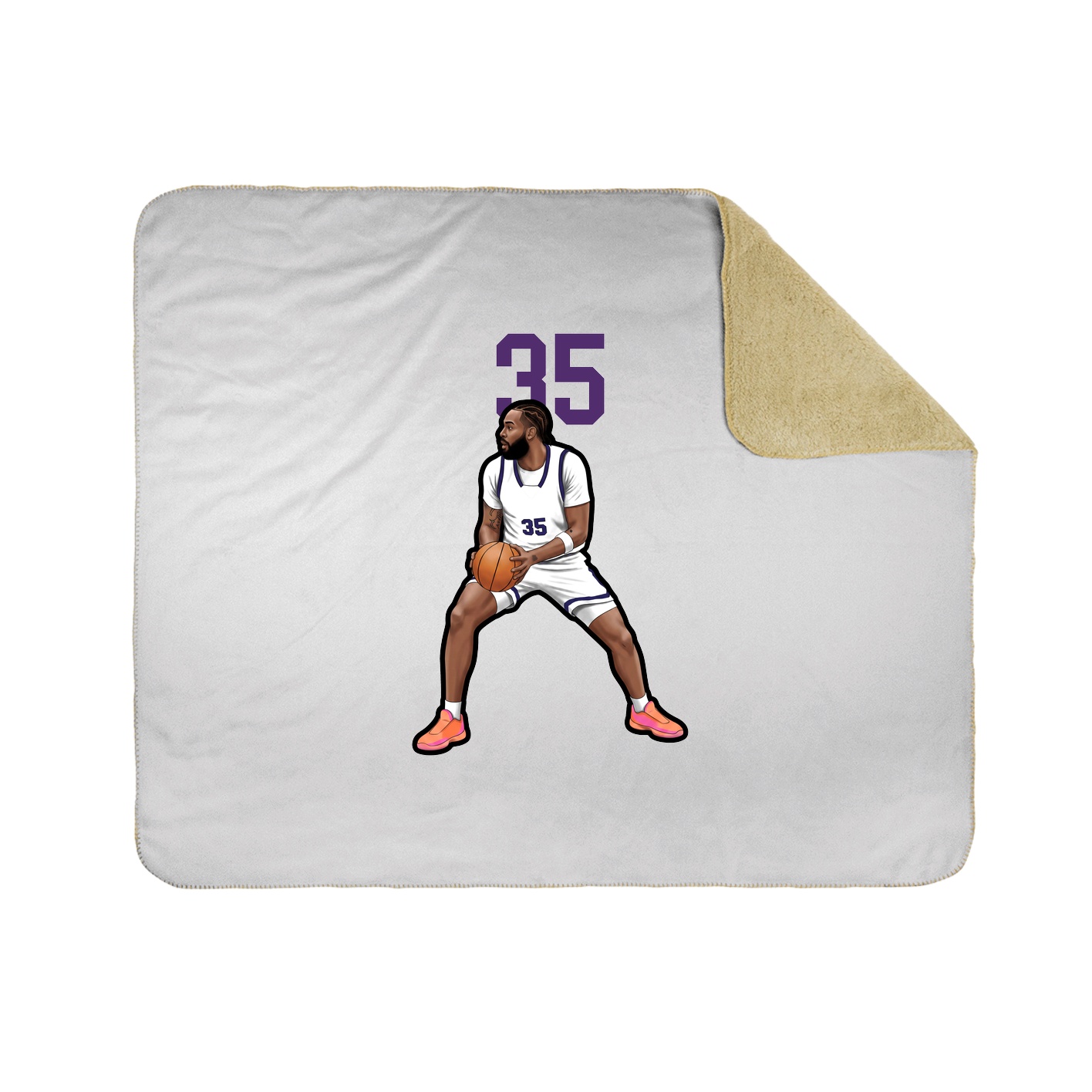 Throw Blanket — Number Top in White