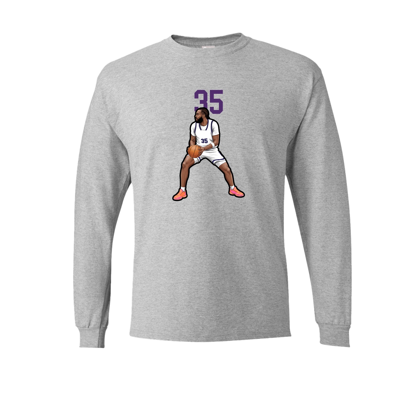 Long Sleeve Tee — Number Top in Grey