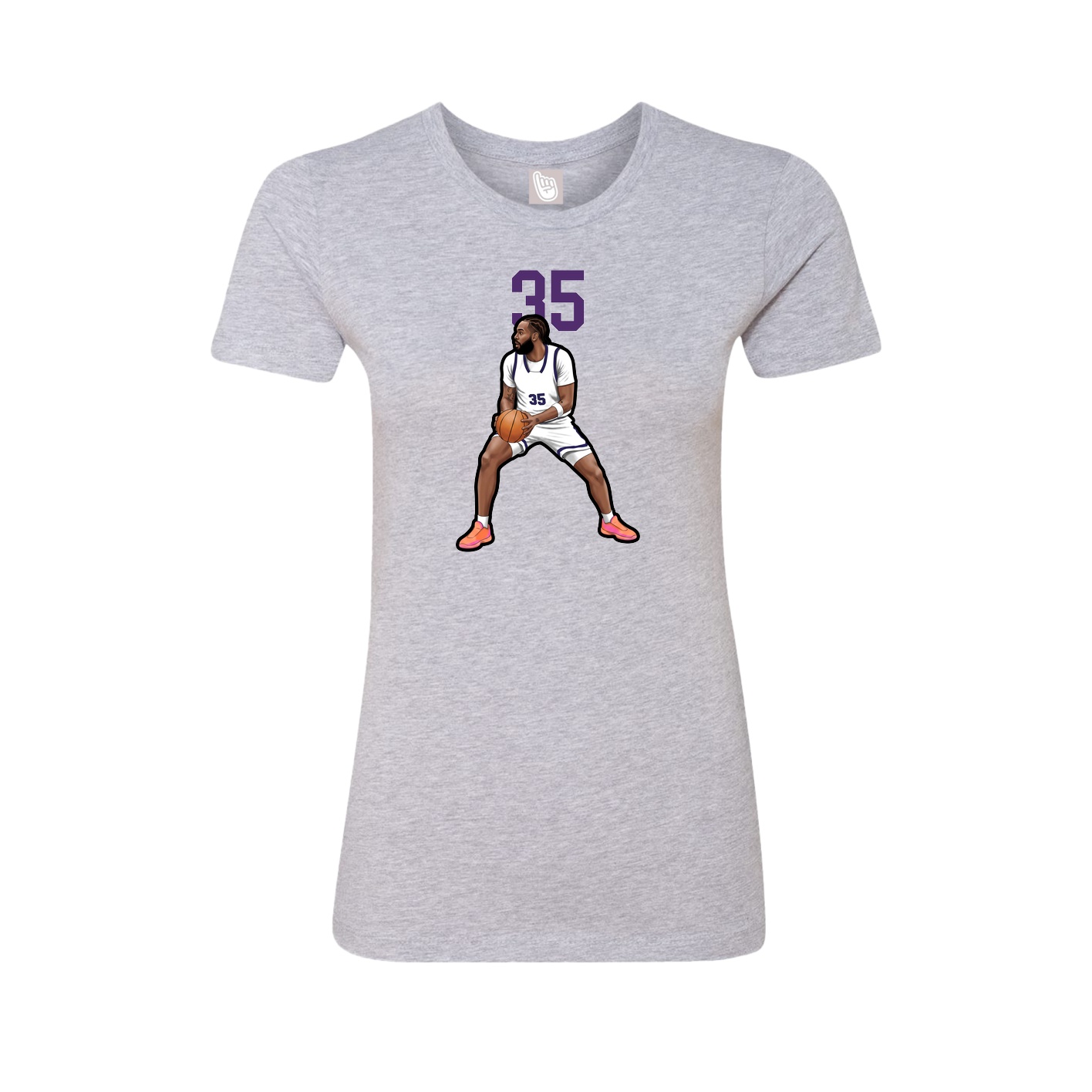 Fitted Women's Tee — Number Top in Grey