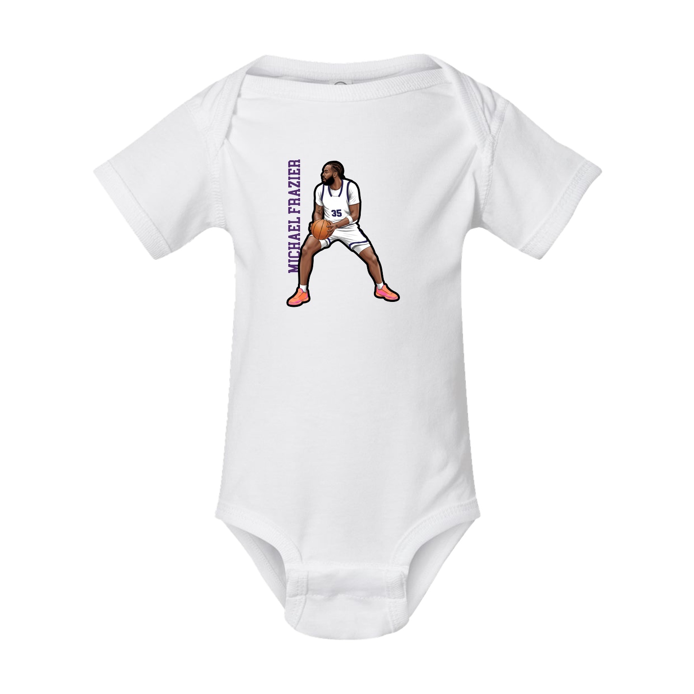 Baby Onesie — Name Vertical in White