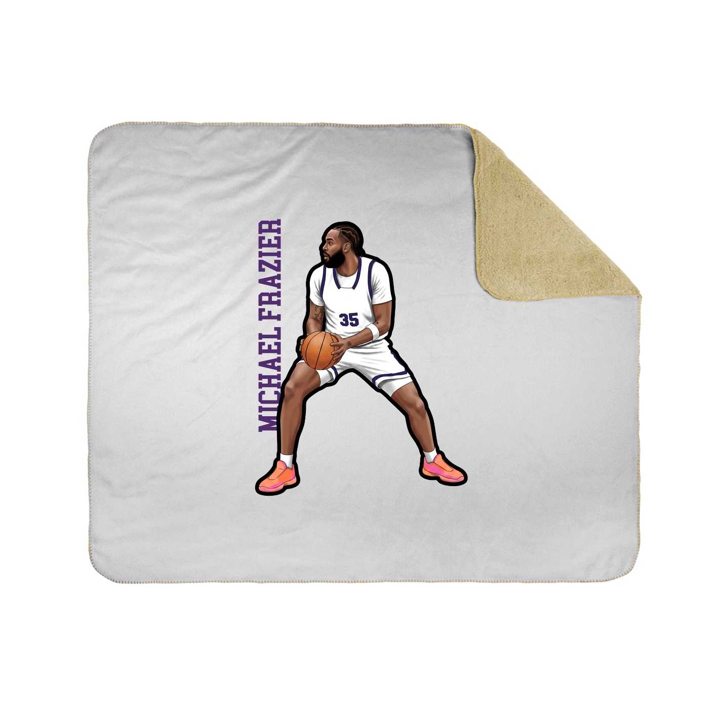 Throw Blanket — Name Vertical in White